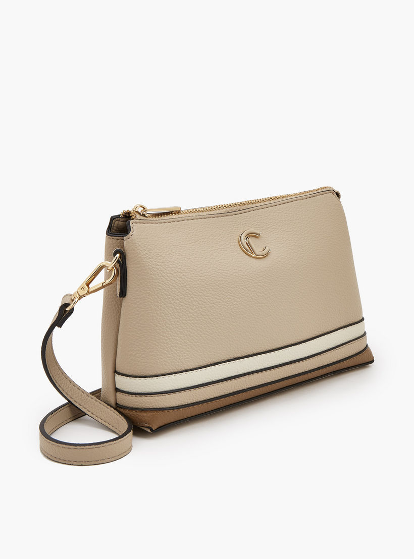 Le Confort Striped Crossbody Bag with Zip Closure-women-bagsandwallets-handbags-image-2
