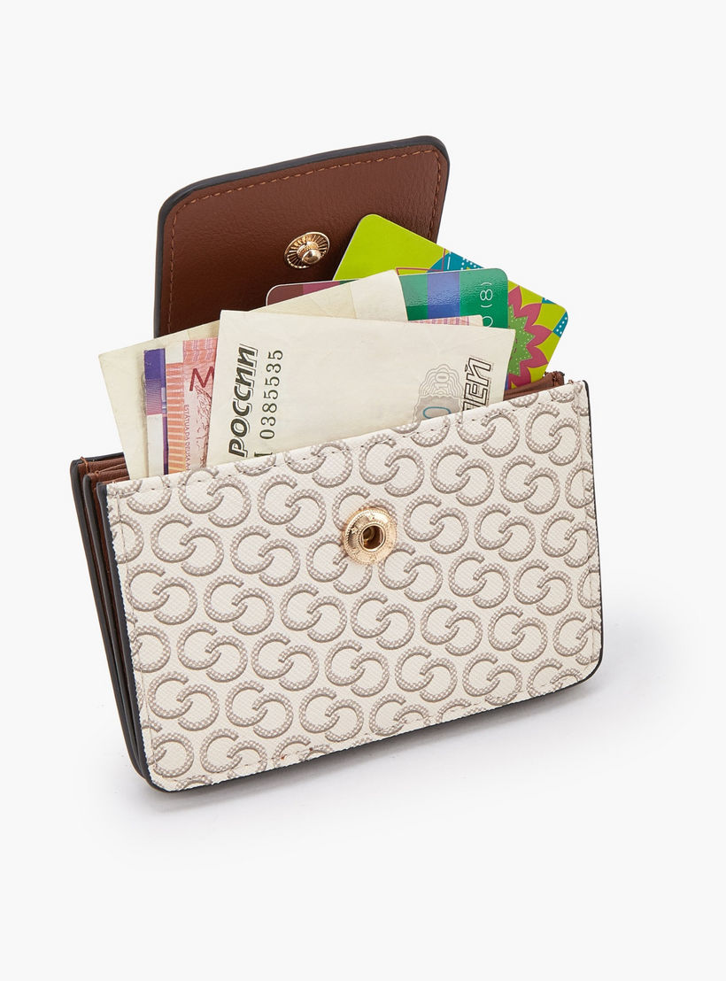 حاملة بطاقات بطبعة مونوجرام مع إغلاق بزر كبس من سيليست-women-bagsandwallets-wallets-image-7