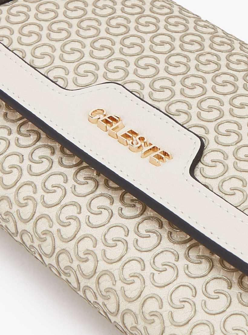 محفظة بطبعة مونوجرام وزر إغلاق كبس من سيليست-women-bagsandwallets-wallets-image-5