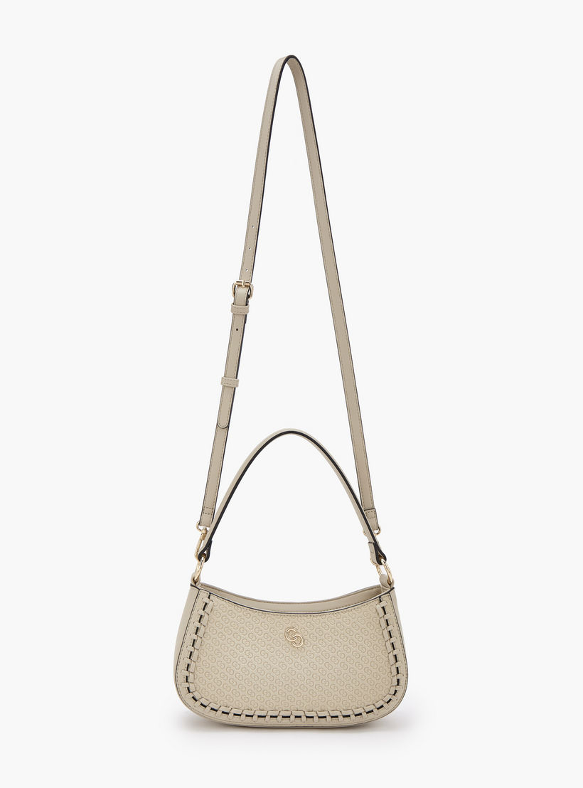 Celeste Monogram Embossed Shoulder Bag with Zip Closure-women-bagsandwallets-handbags-image-5