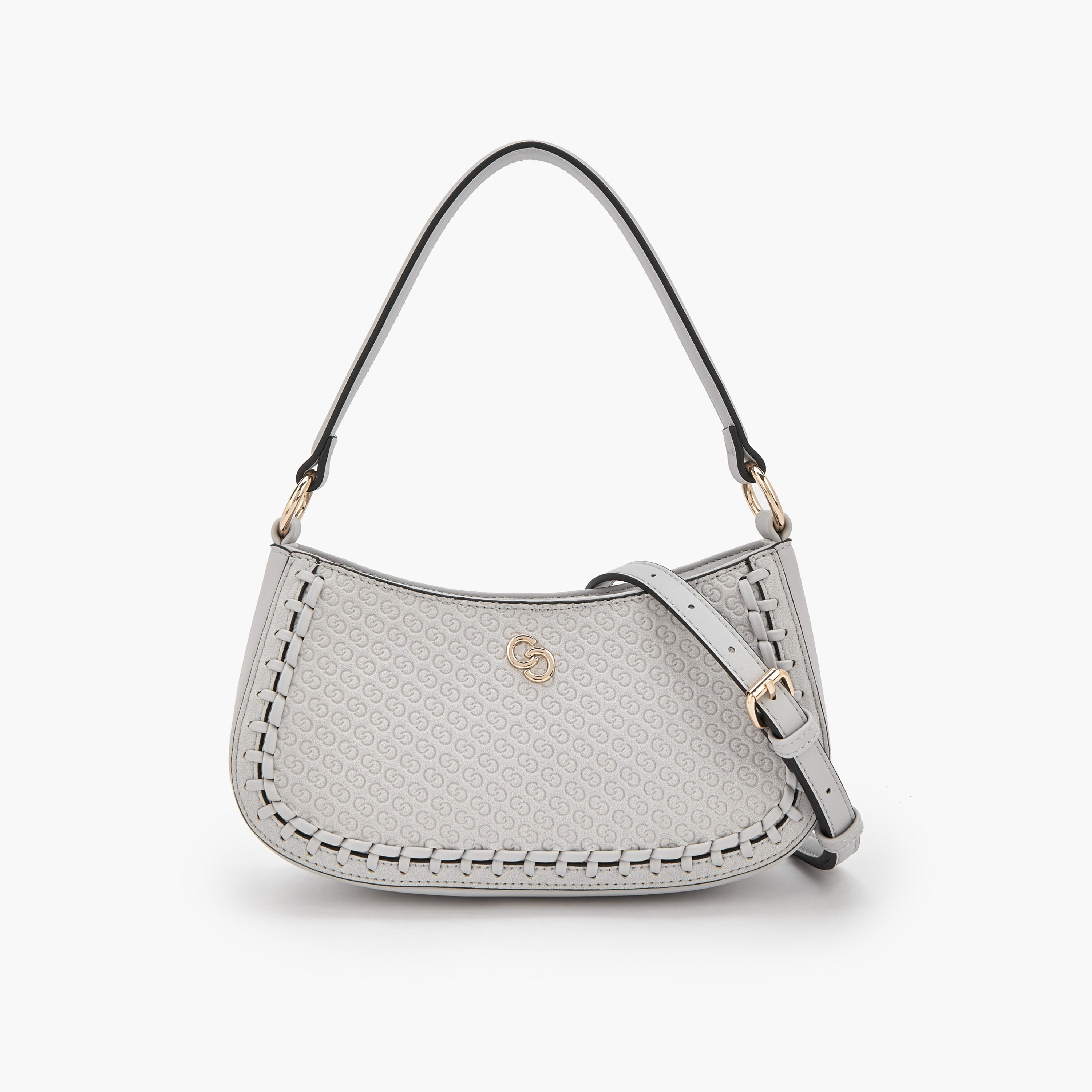 شنطة كتف بسحاب إغلاق ونقوش مونوجرام من سيليست-women-bagsandwallets-handbags-image-1