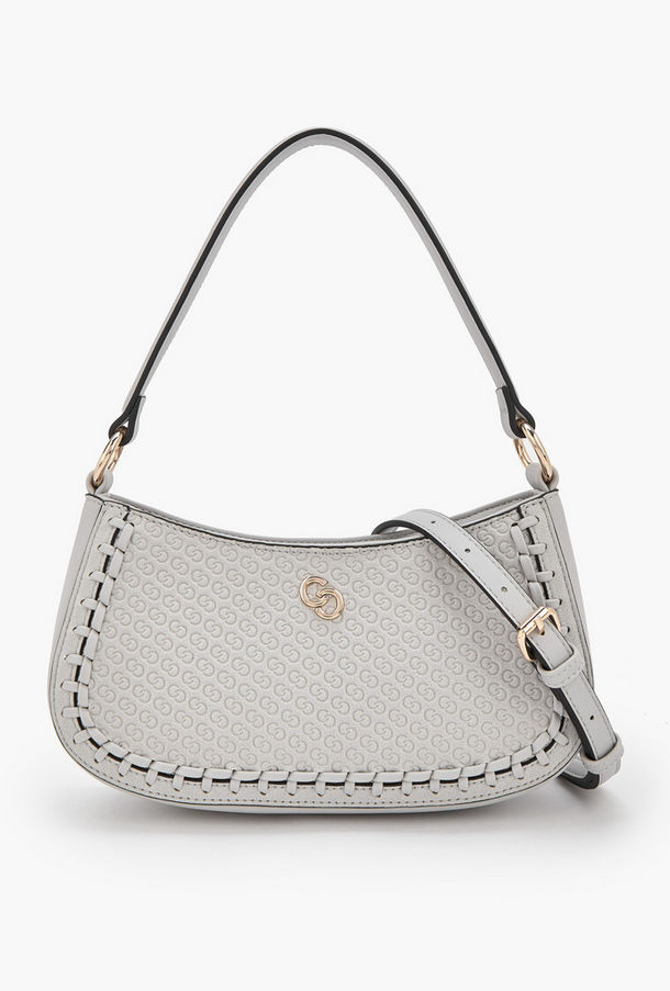 شنطة كتف بسحاب إغلاق ونقوش مونوجرام من سيليست-women-bagsandwallets-handbags-image-1