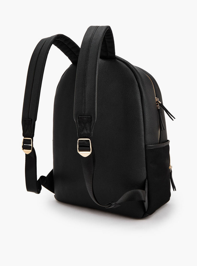 شنطة ظهر بارزة الملمس مع محفظة بطبعات من ميسي-women-bagsandwallets-backpacks-image-6