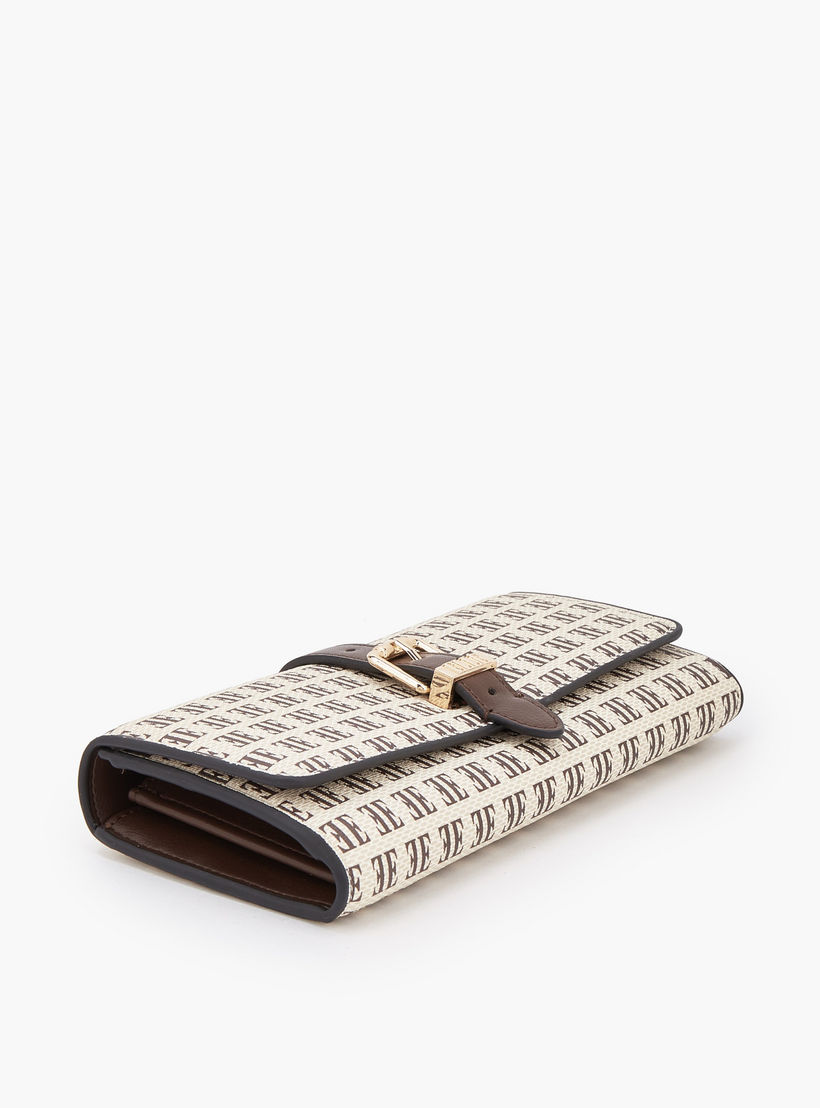محفظة بطبعة مونوجرام مع إغلاق بزر كبس من إل-women-bagsandwallets-wallets-image-5