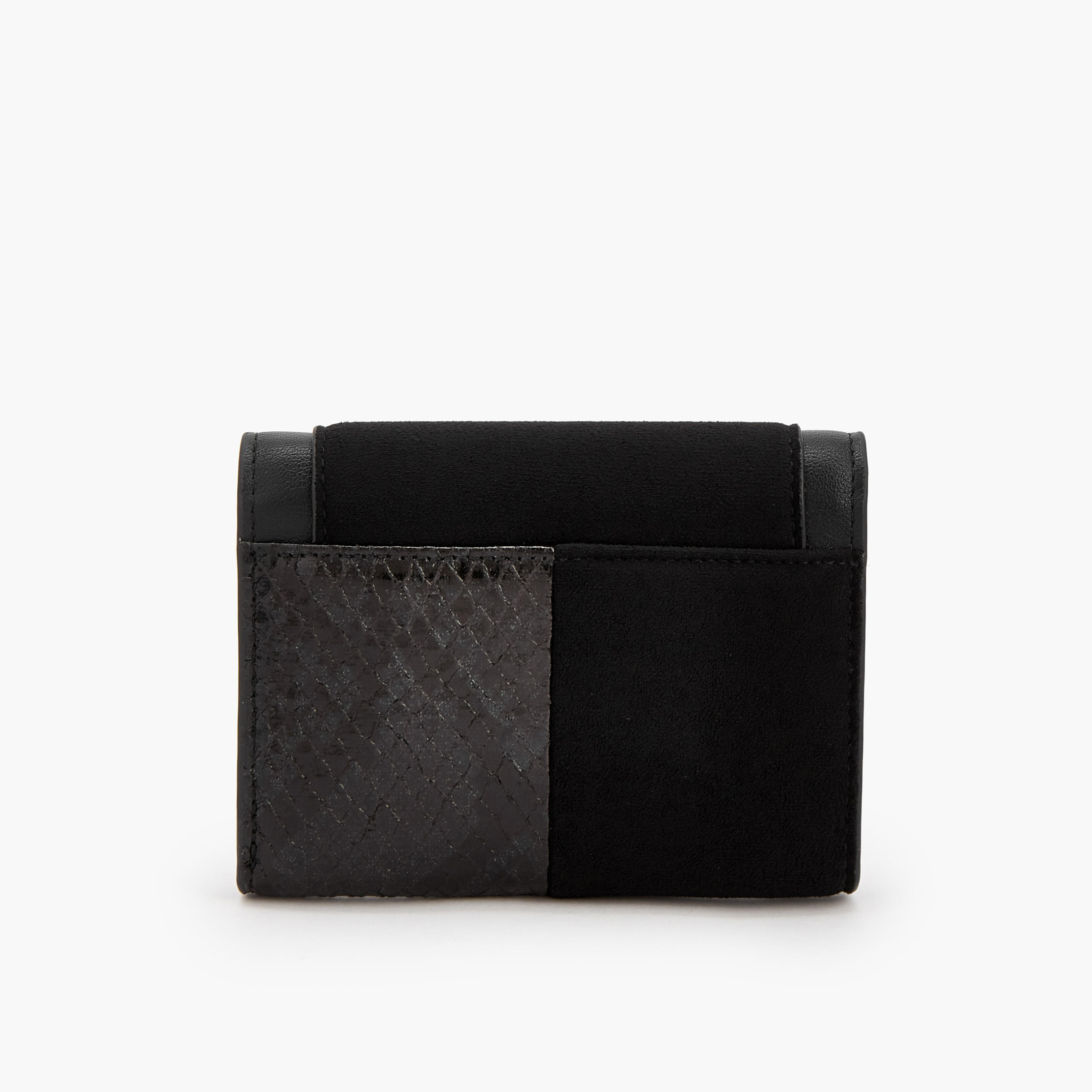 Elle Textured Tri-Fold Wallet with Button Closure-women-bagsandwallets-wallets-image-2