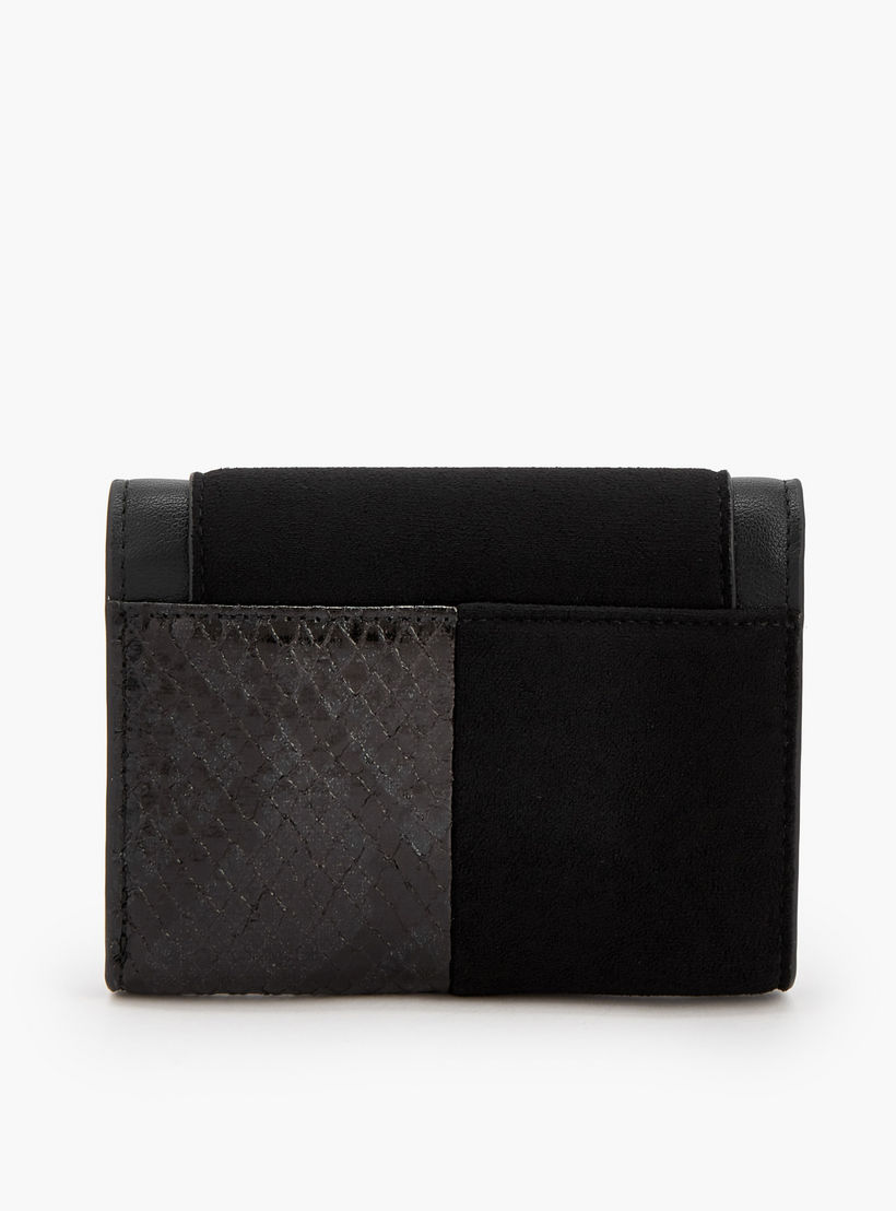 Elle Textured Tri-Fold Wallet with Button Closure-women-bagsandwallets-wallets-image-2