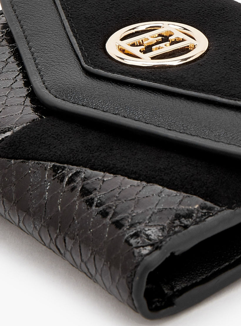 Elle Textured Tri-Fold Wallet with Button Closure-women-bagsandwallets-wallets-image-5