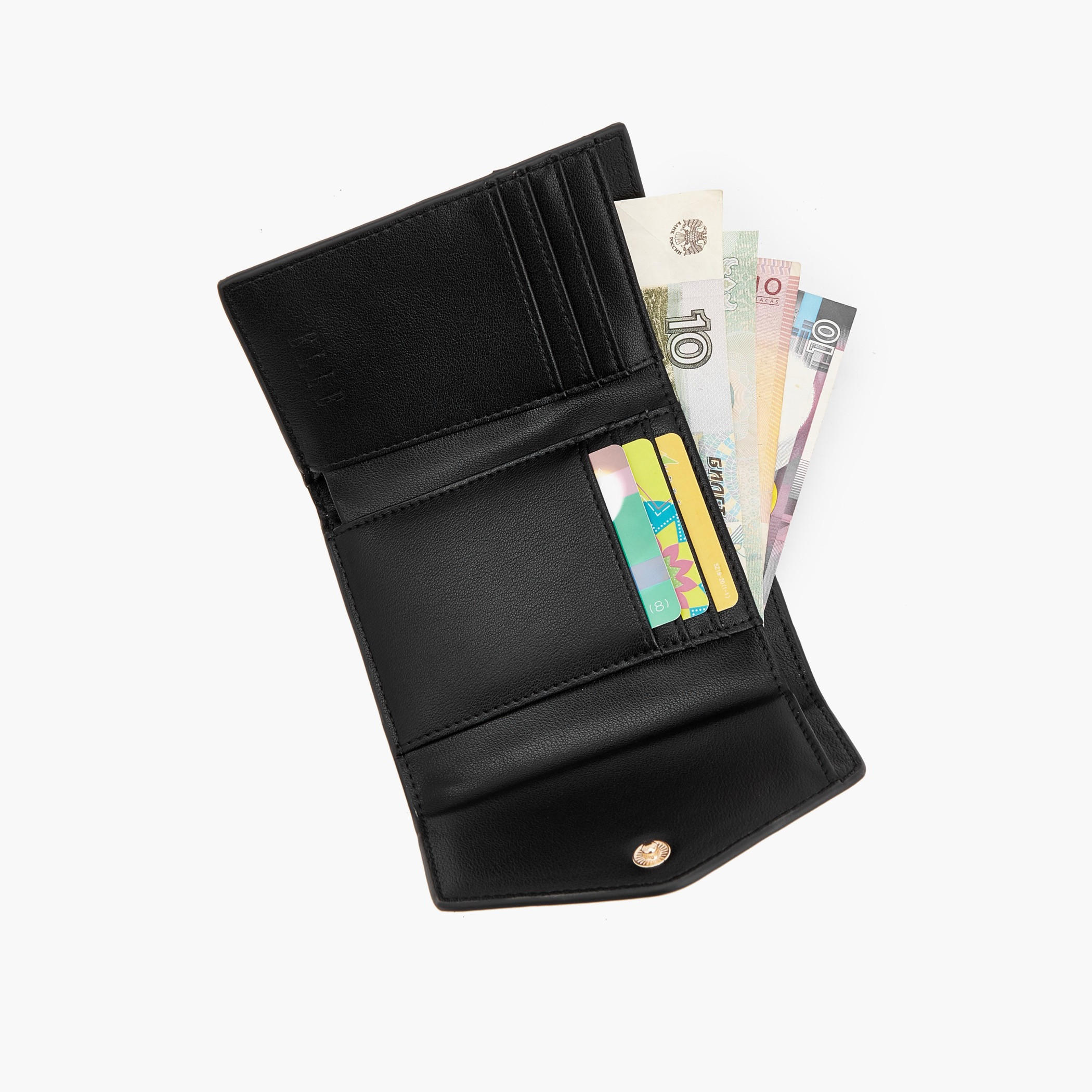Elle Textured Tri-Fold Wallet with Button Closure-women-bagsandwallets-wallets-image-7