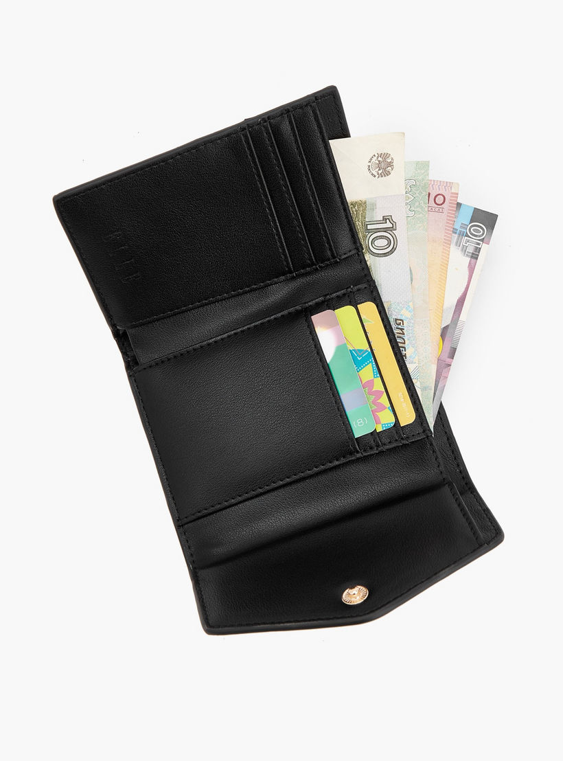 Elle Textured Tri-Fold Wallet with Button Closure-women-bagsandwallets-wallets-image-7