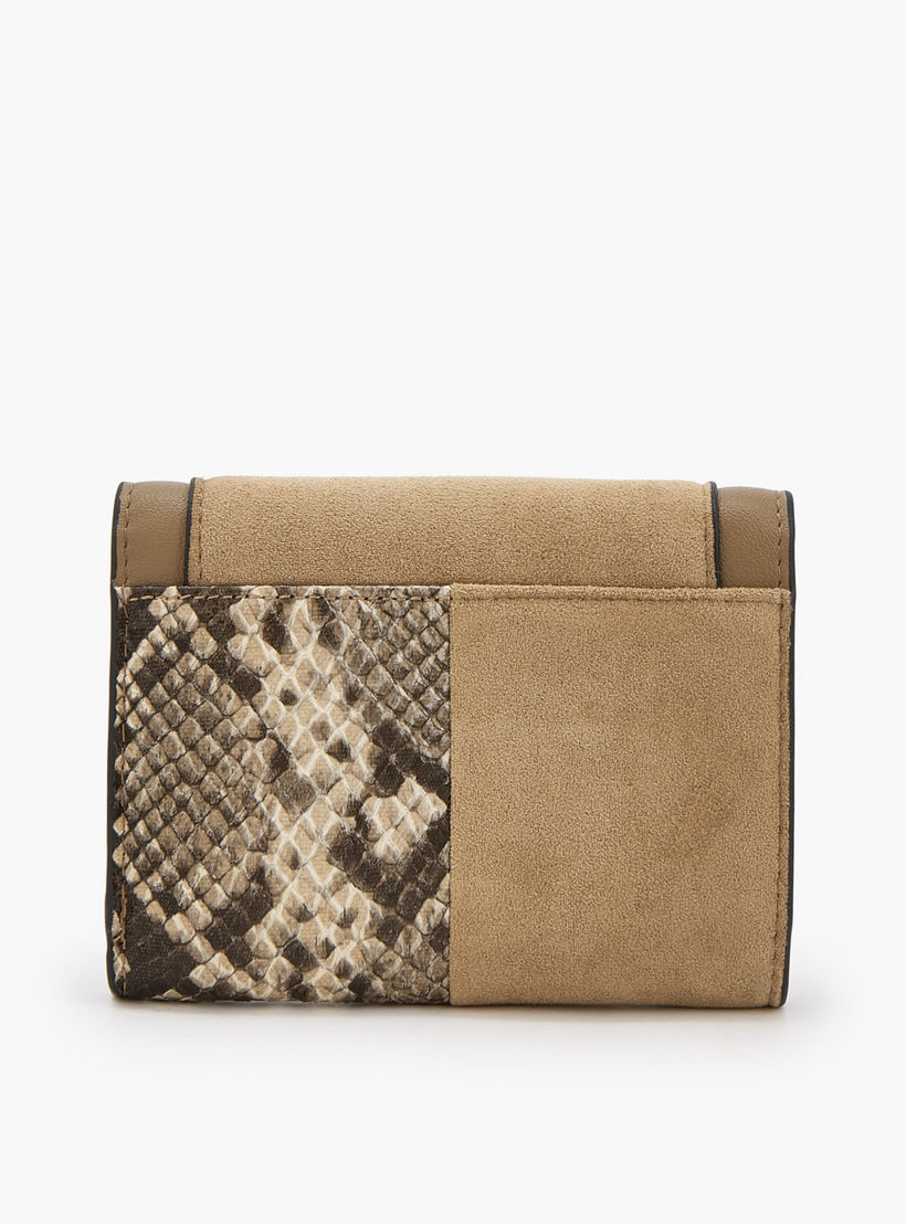 Elle Textured Tri-Fold Wallet with Button Closure-women-bagsandwallets-wallets-image-2
