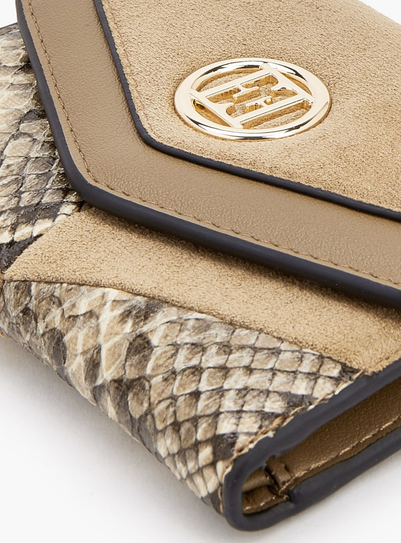 Elle Textured Tri-Fold Wallet with Button Closure-women-bagsandwallets-wallets-image-5