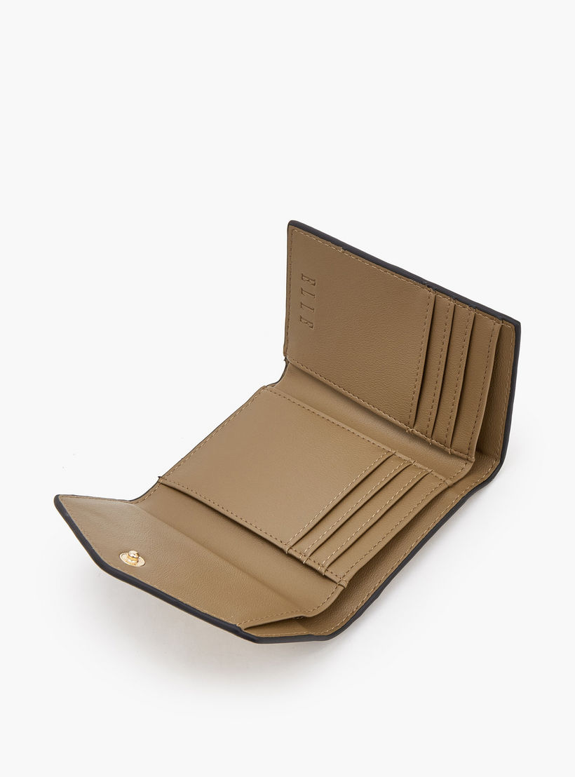 Elle Textured Tri-Fold Wallet with Button Closure-women-bagsandwallets-wallets-image-6