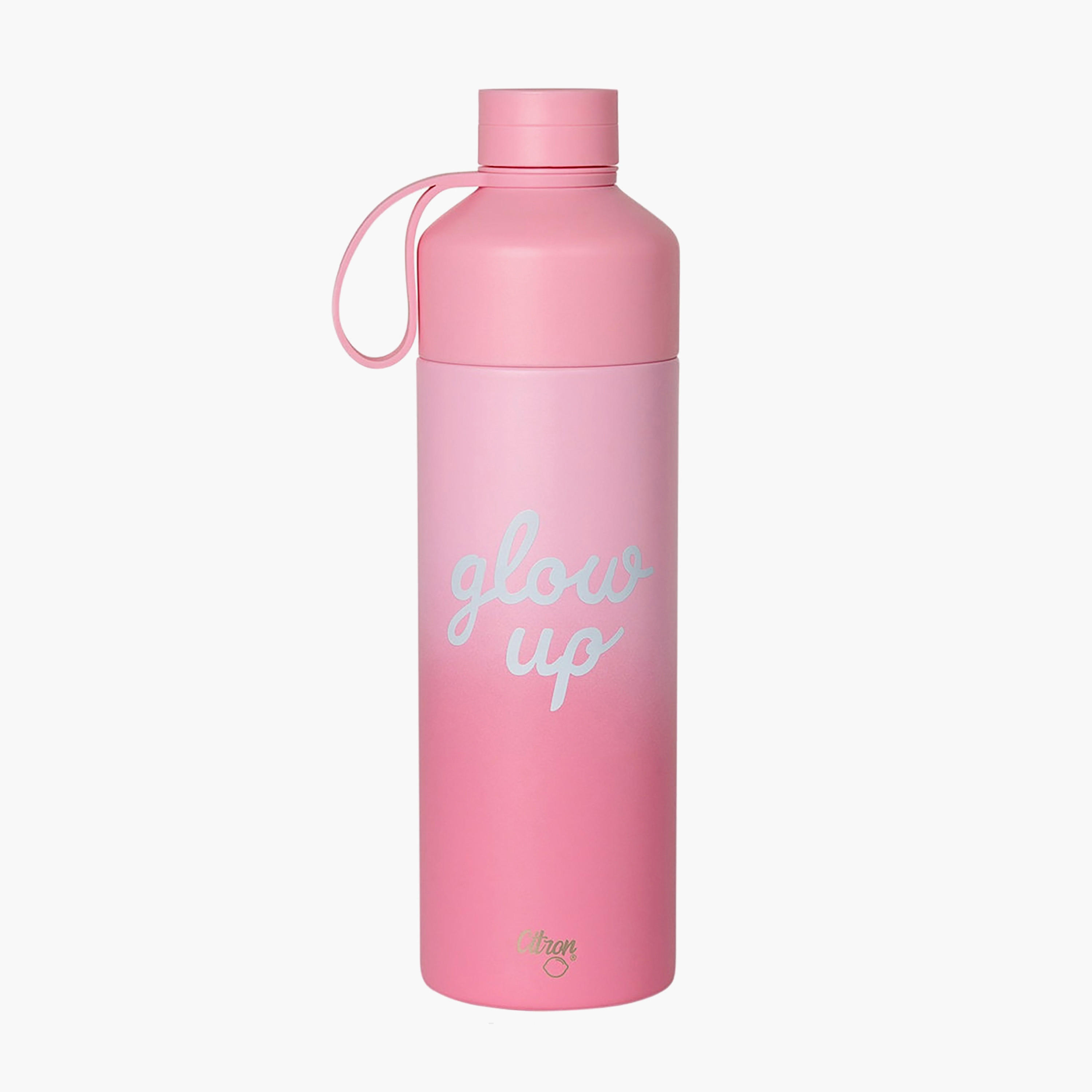 Glow Up Collection Water Bottle-750 Ml-Twisting Lid- (304 Stainless Steel) Pink \ 7.9X27-household-dining-drinkserveware-bottles-image-1