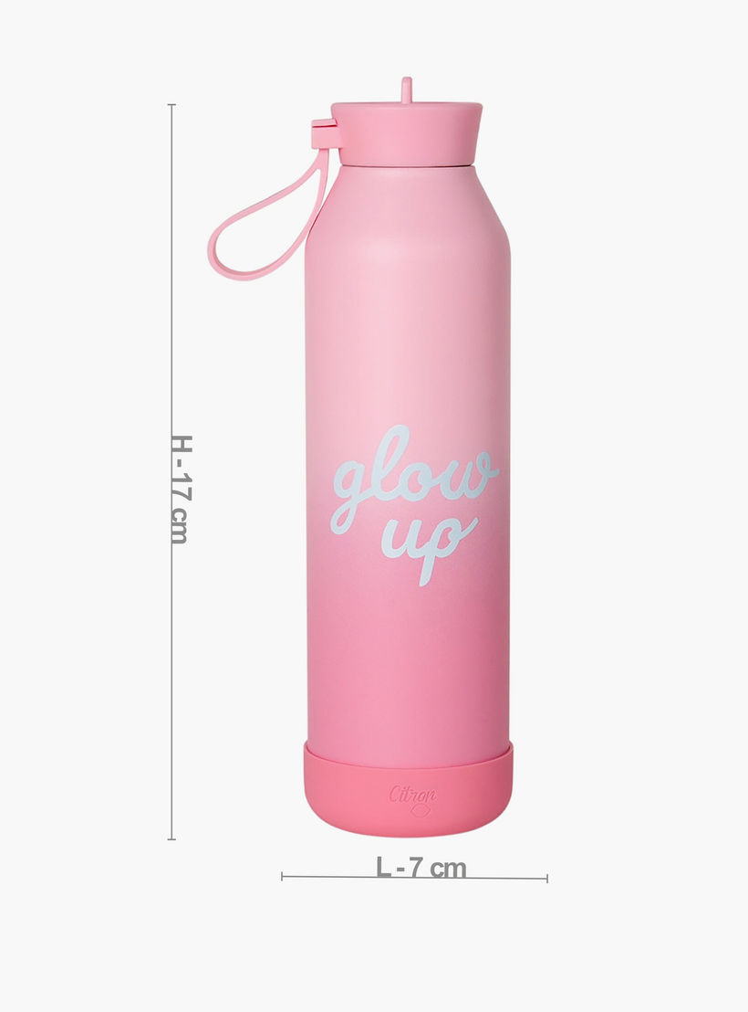 Glow Up Collection Water Bottle-750 Ml-Twisting Lid- (304 Stainless Steel) Multicolor \ 7X26.7-household-dining-drinkserveware-bottles-image-3