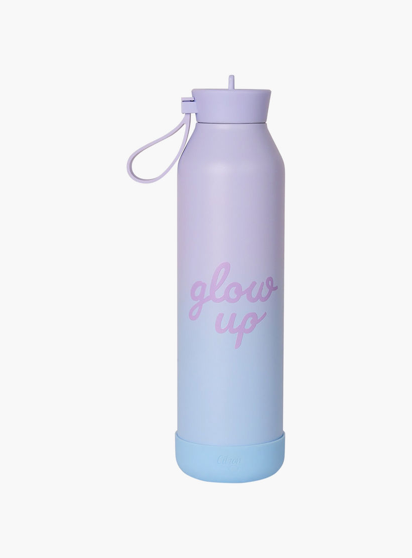 Glow Up Collection Water Bottle-750 Ml-Twisting Lid- (304 Stainless Steel) Multicolor \ 7X26.7-household-dining-drinkserveware-bottles-image-5