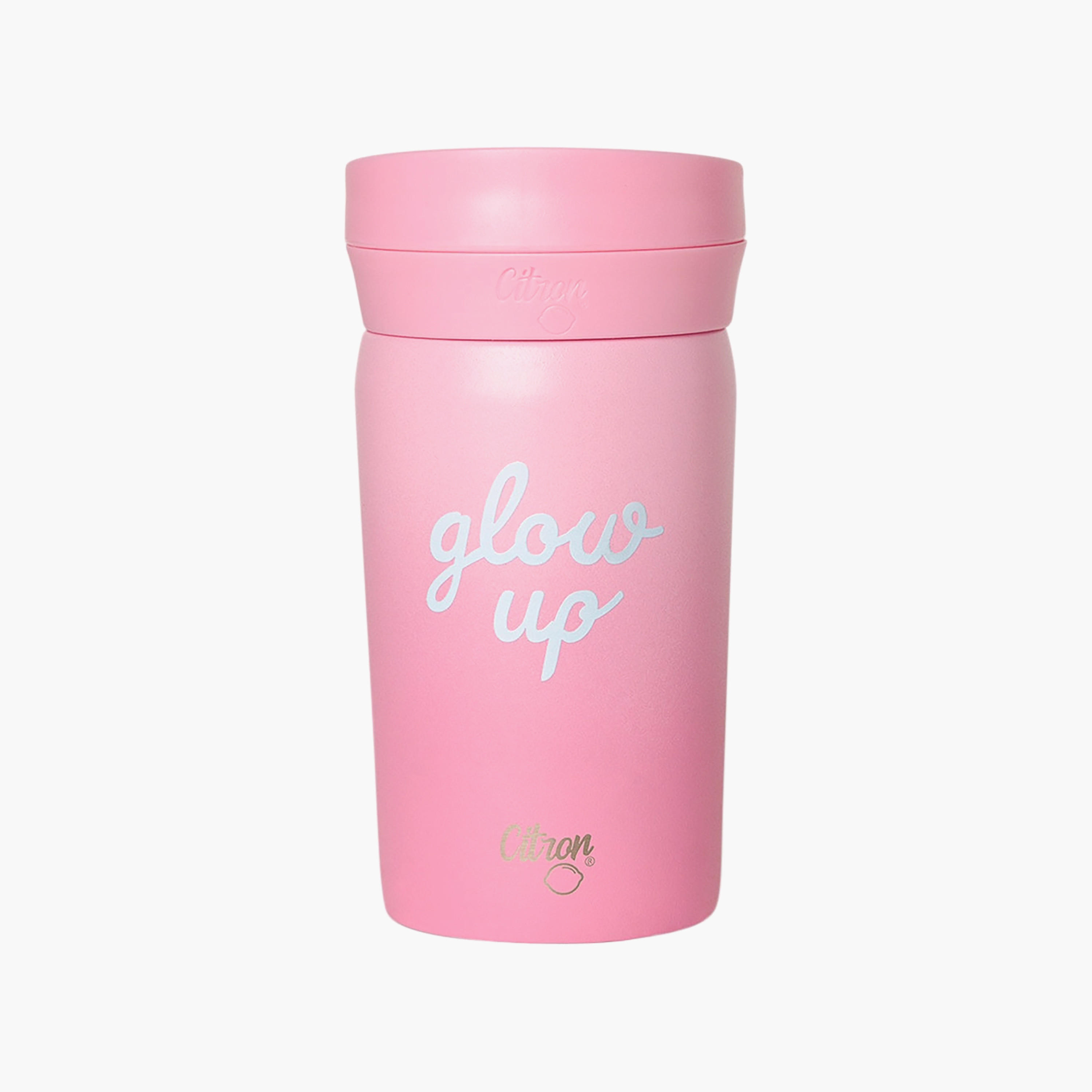 Glow Up Collection Coffee Mug-320 Ml-Twisting Lid- (304 Stainless Steel) Pink \ 7.36X15.2-household-dining-drinkserveware-bottles-image-1
