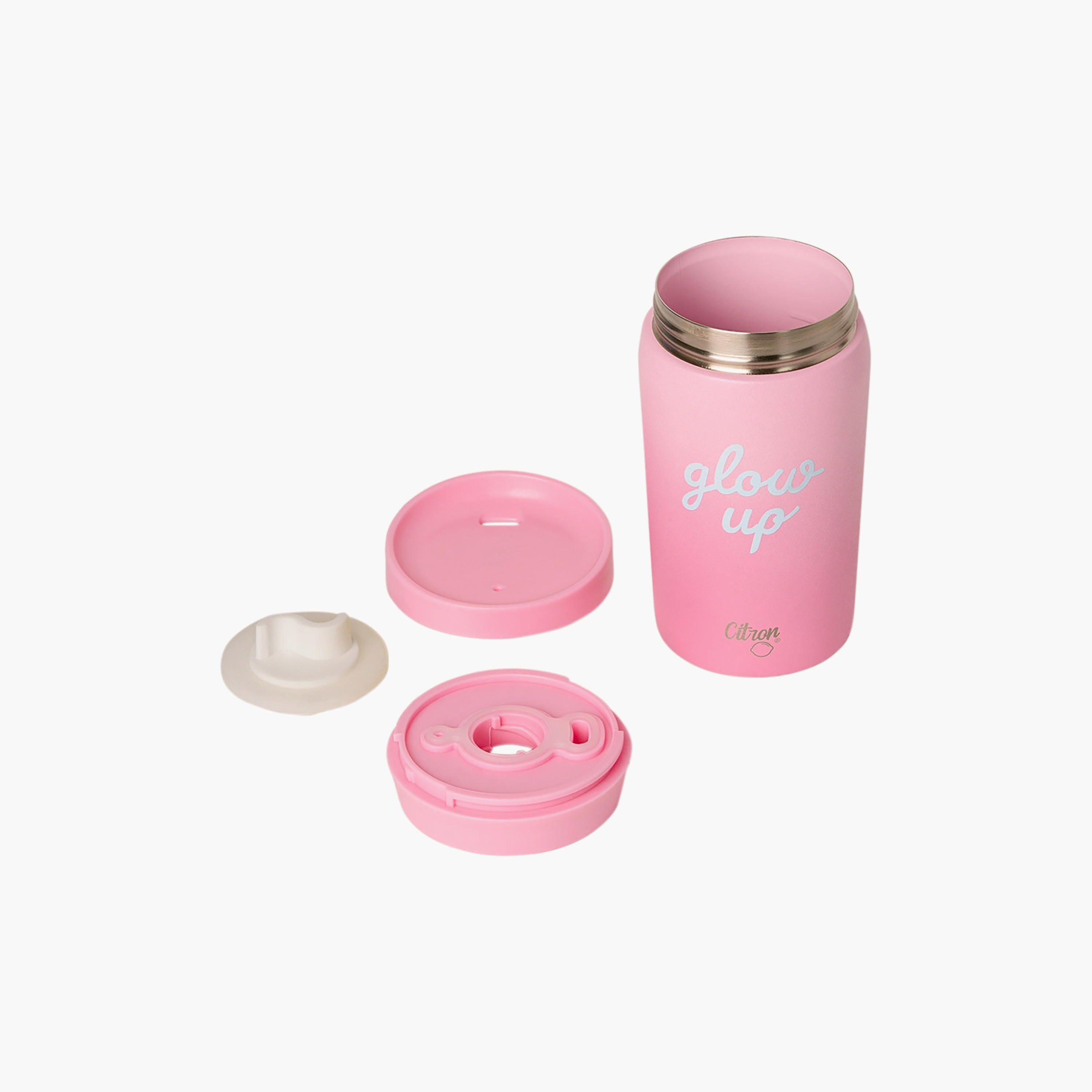 Glow Up Collection Coffee Mug-320 Ml-Twisting Lid- (304 Stainless Steel) Pink \ 7.36X15.2-household-dining-drinkserveware-bottles-image-6