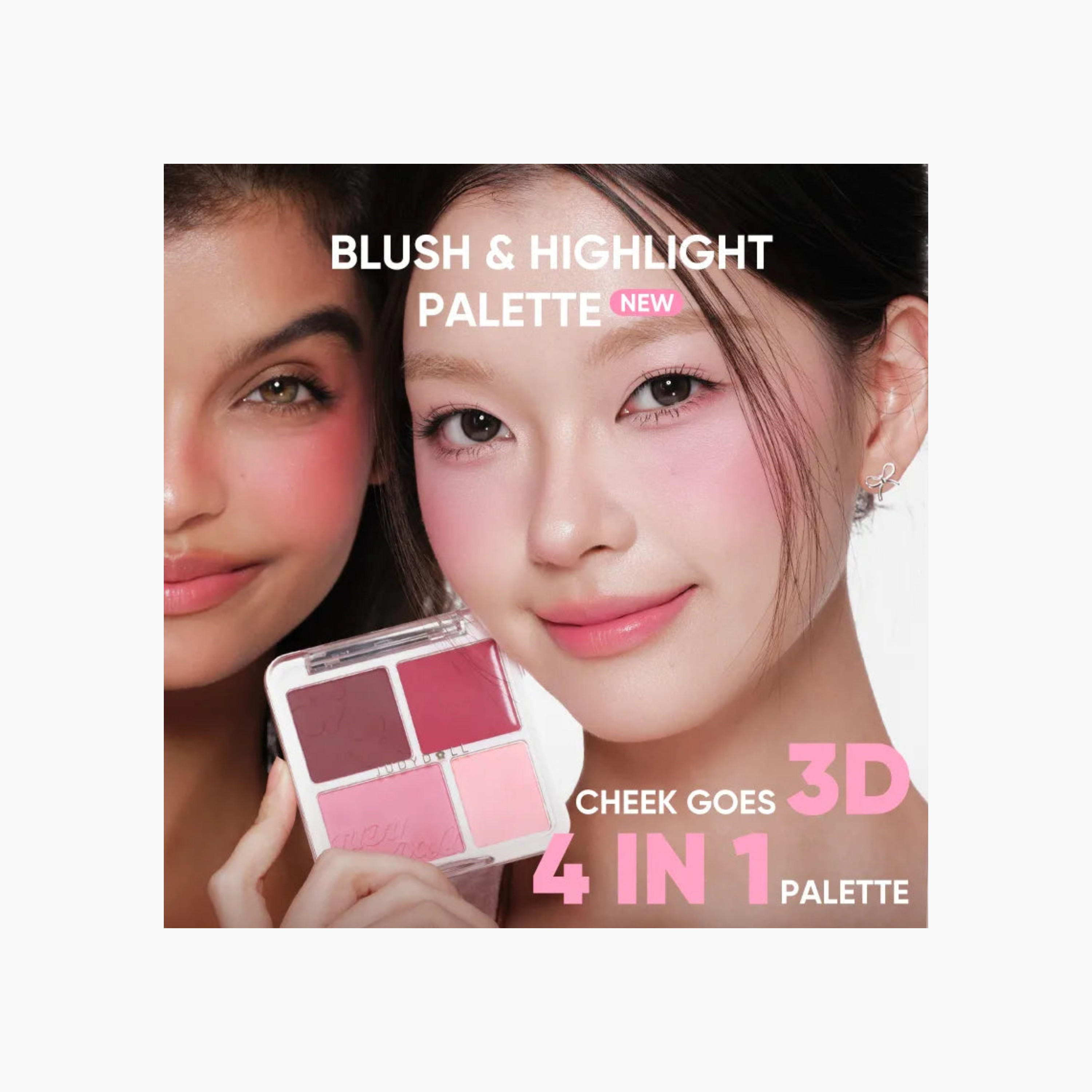Judydoll Blush&Highlight Palette - 103-beautyandpersonalcare-makeup-face-highlighters-image-1