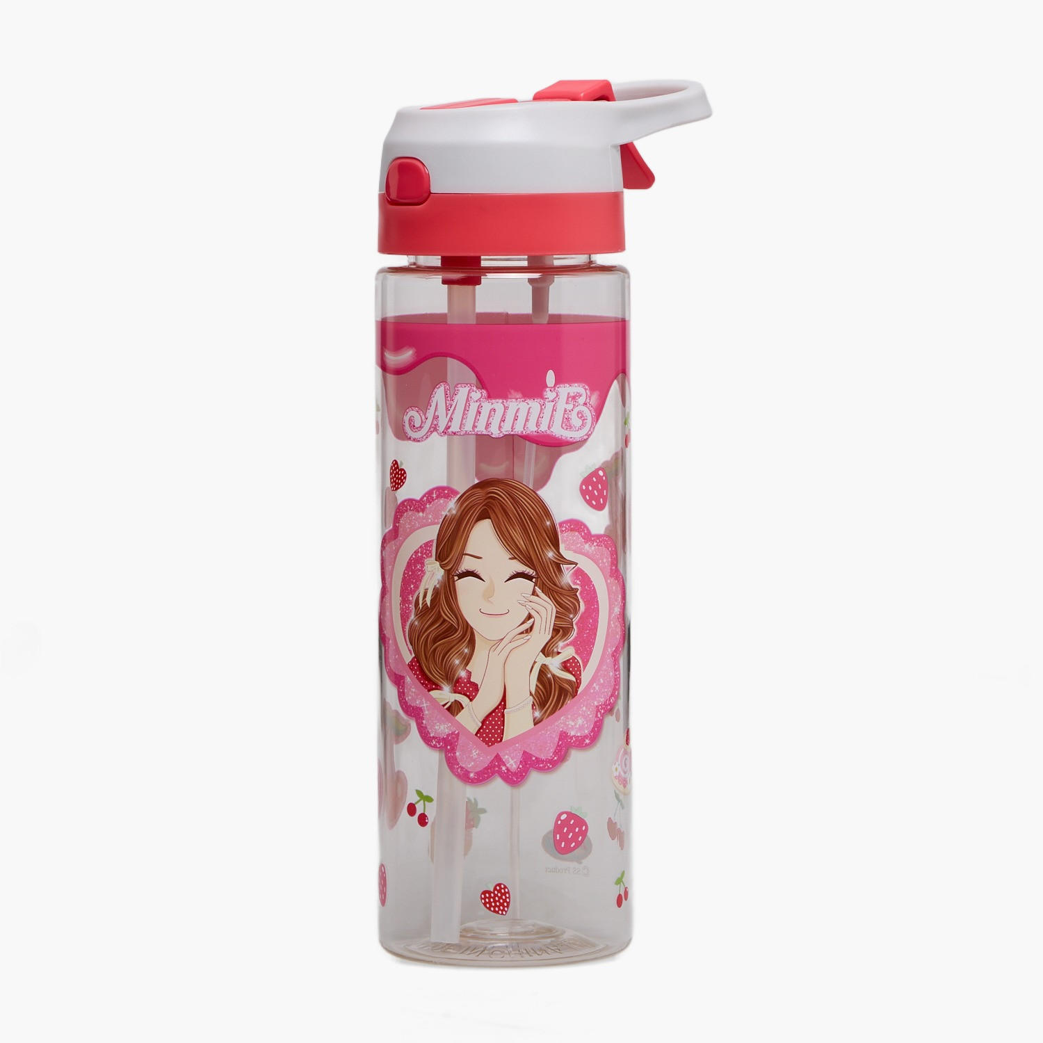 قارورة مياه سيليكون بفوهة وحلقة مقبض وطبعات من مينمي - 700 مل-school-waterbottles-image-1
