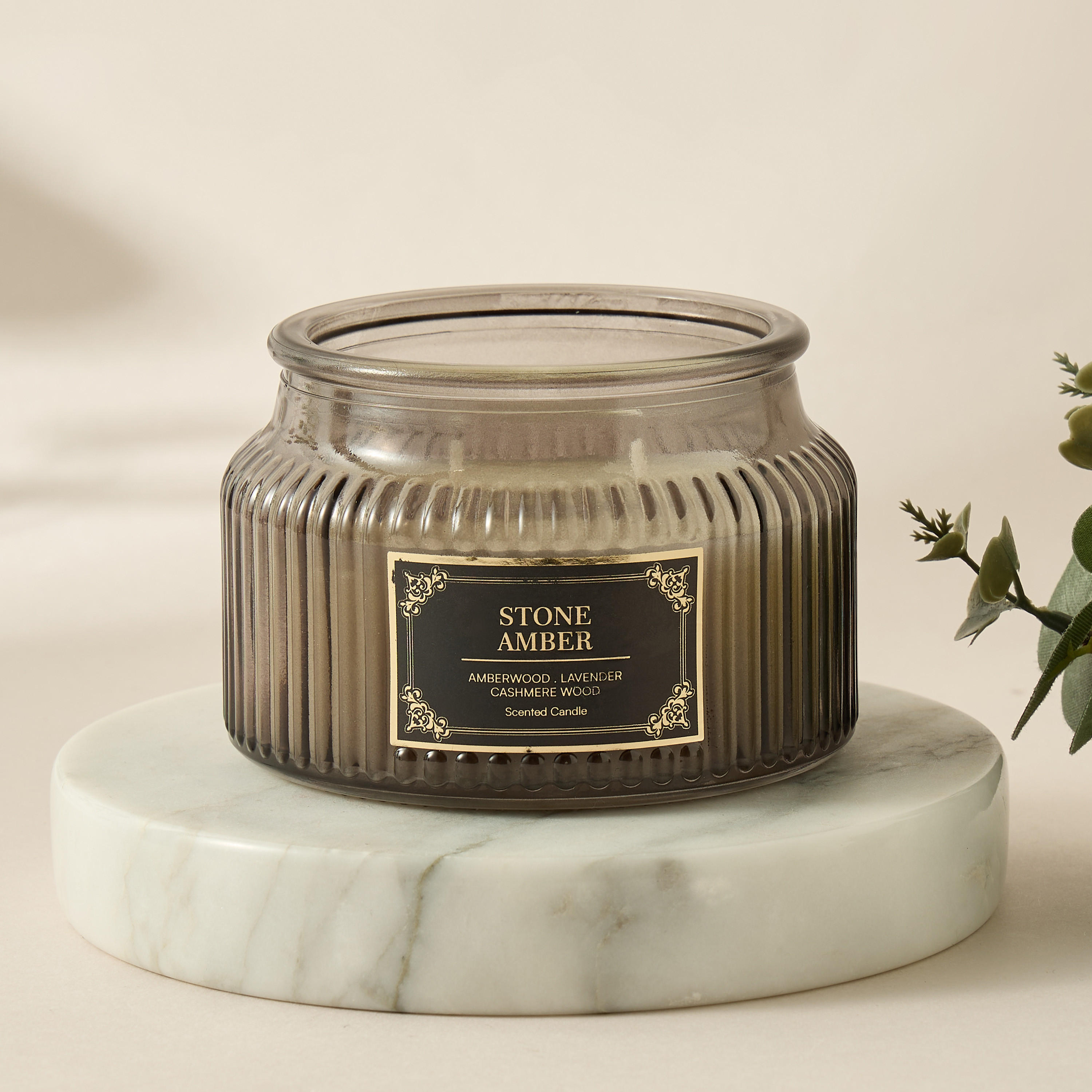 Atelier Stone Amber Jar Candle - 180 gms-household-homefragrance-candles-image-1