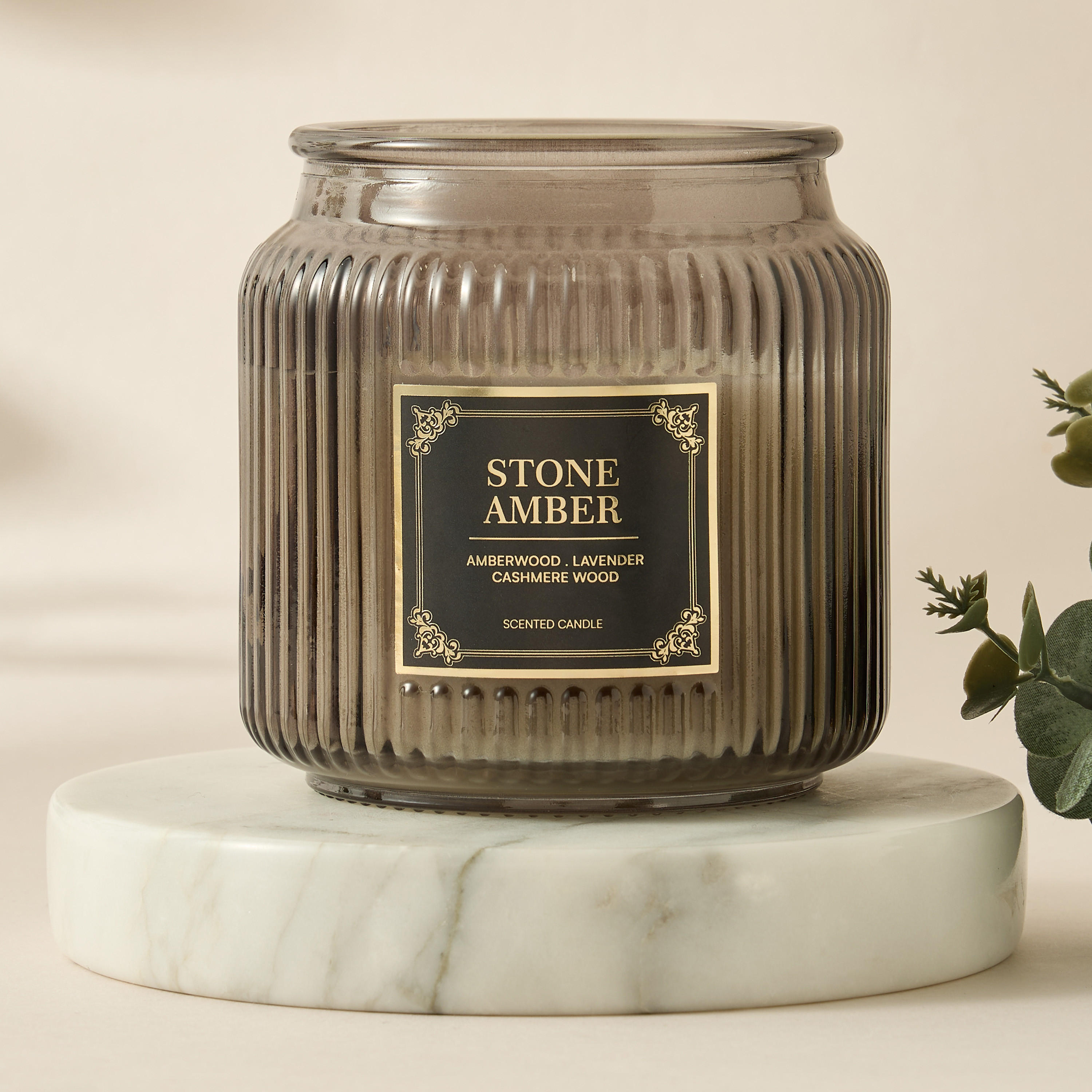 Atelier Stone Amber Jar Candle - 370 gms-household-homefragrance-candles-image-1