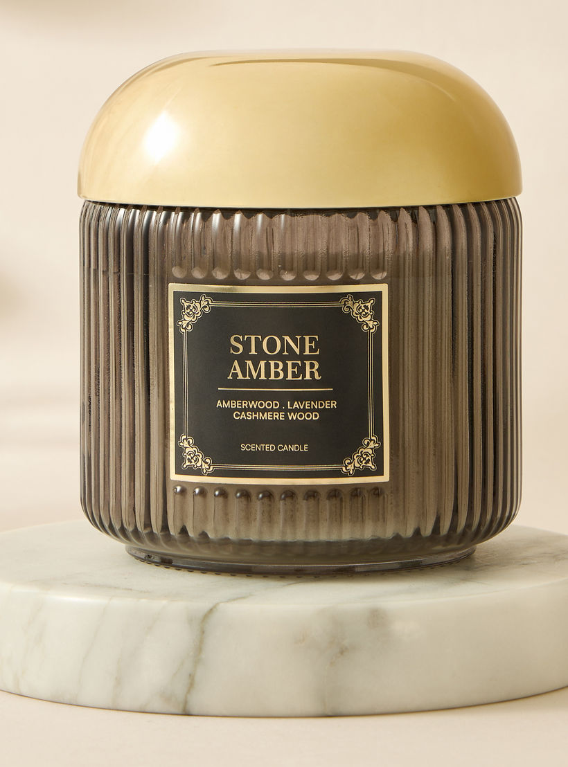Atelier Stone Amber Jar Candle - 370 gms-household-homefragrance-candles-image-2
