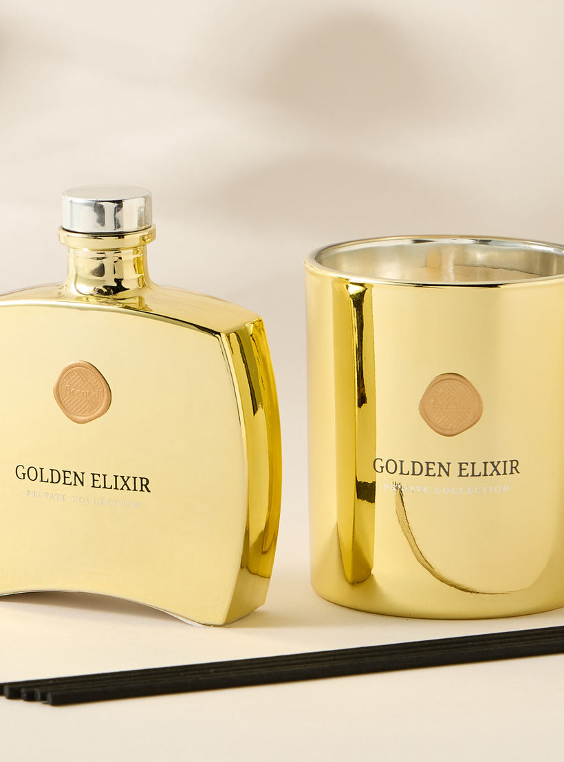 طقم هدايا موزع عطر وشمعة برطمان من سينت دي لندن، جولدن إليكسر-household-homefragrance-fragrancegiftset-image-2