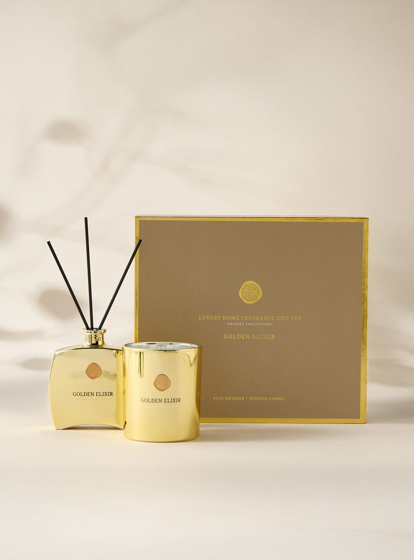 طقم هدايا موزع عطر وشمعة برطمان من سينت دي لندن، جولدن إليكسر-household-homefragrance-fragrancegiftset-image-3