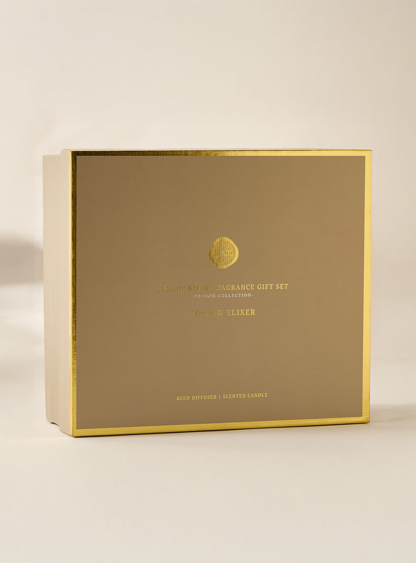 طقم هدايا موزع عطر وشمعة برطمان من سينت دي لندن، جولدن إليكسر-household-homefragrance-fragrancegiftset-image-8