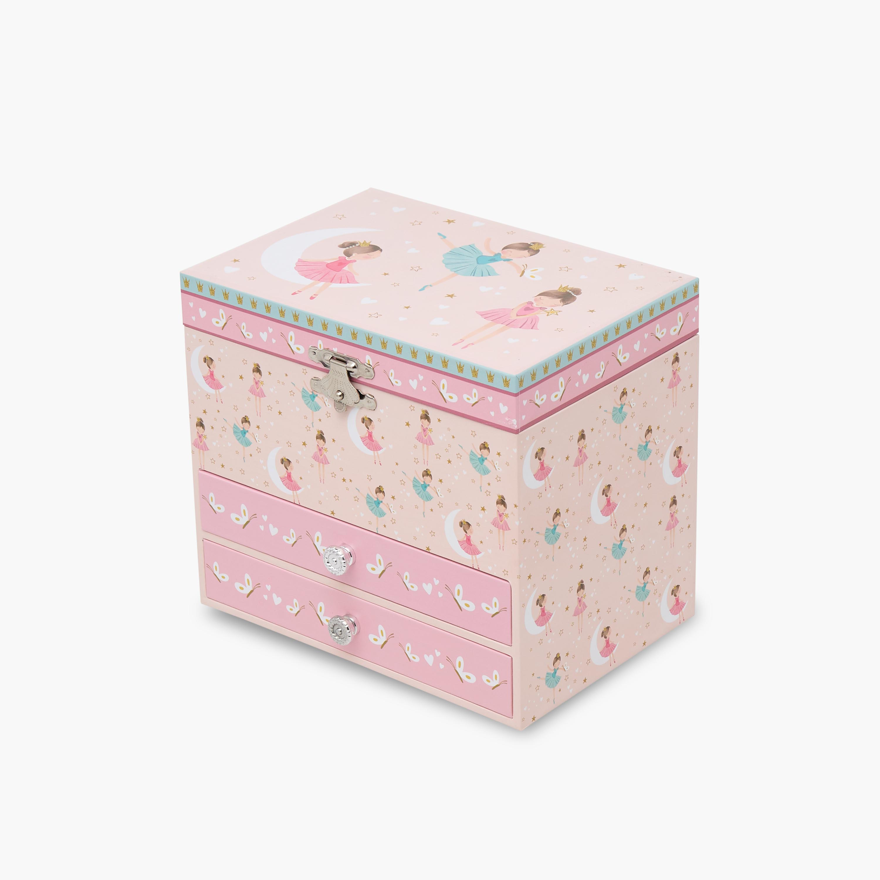 منظم مجوهرات 3 أقسام بأدراج وطبعات باليرينا من فايندز - 16.5x11.4x14.7 سم-women-watchesandjewellery-jewellery-storage-image-2