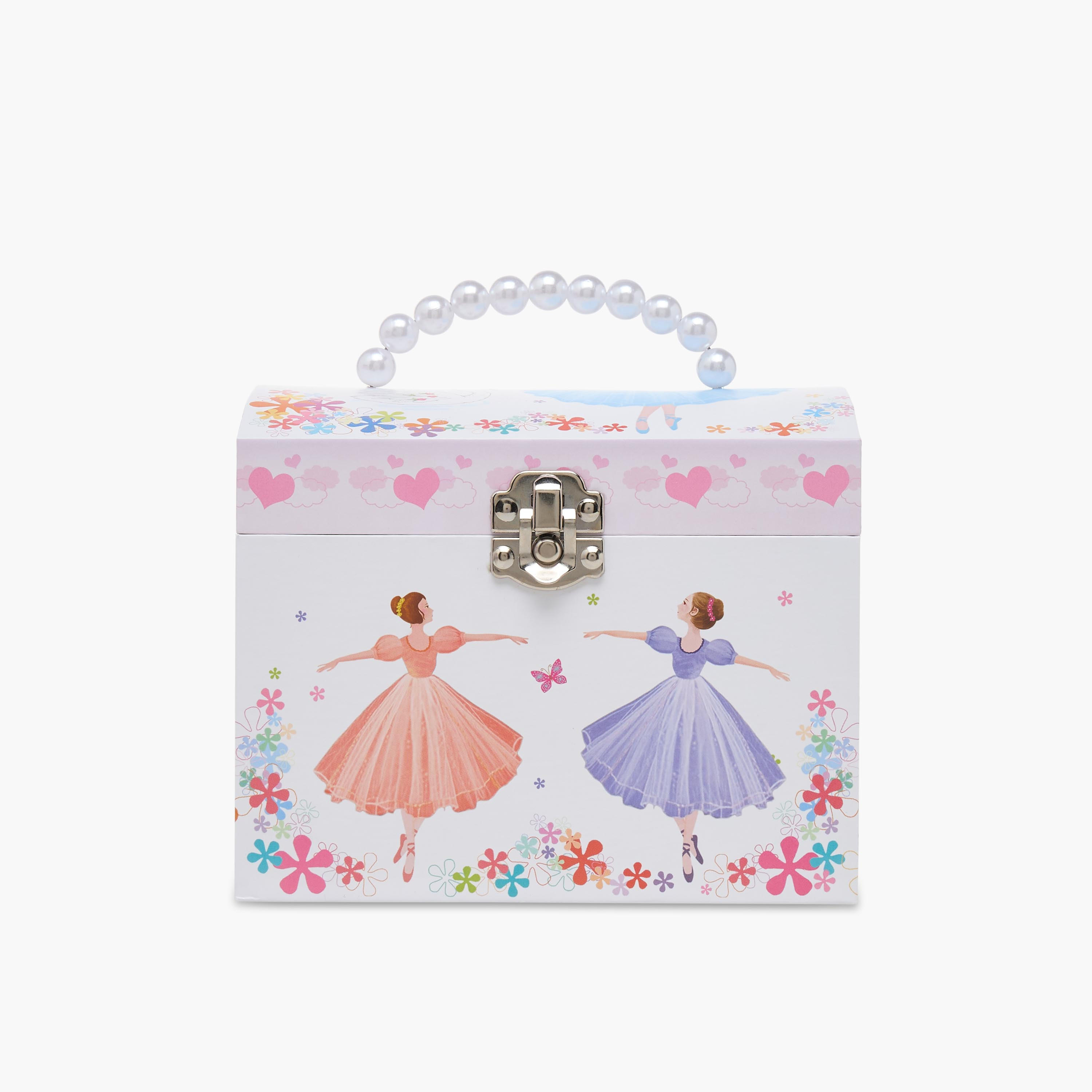 Findz 4 Compartment Jewellery Organizer Ballerina Print - 16.8x13x14 cm-women-watchesandjewellery-jewellery-storage-image-4