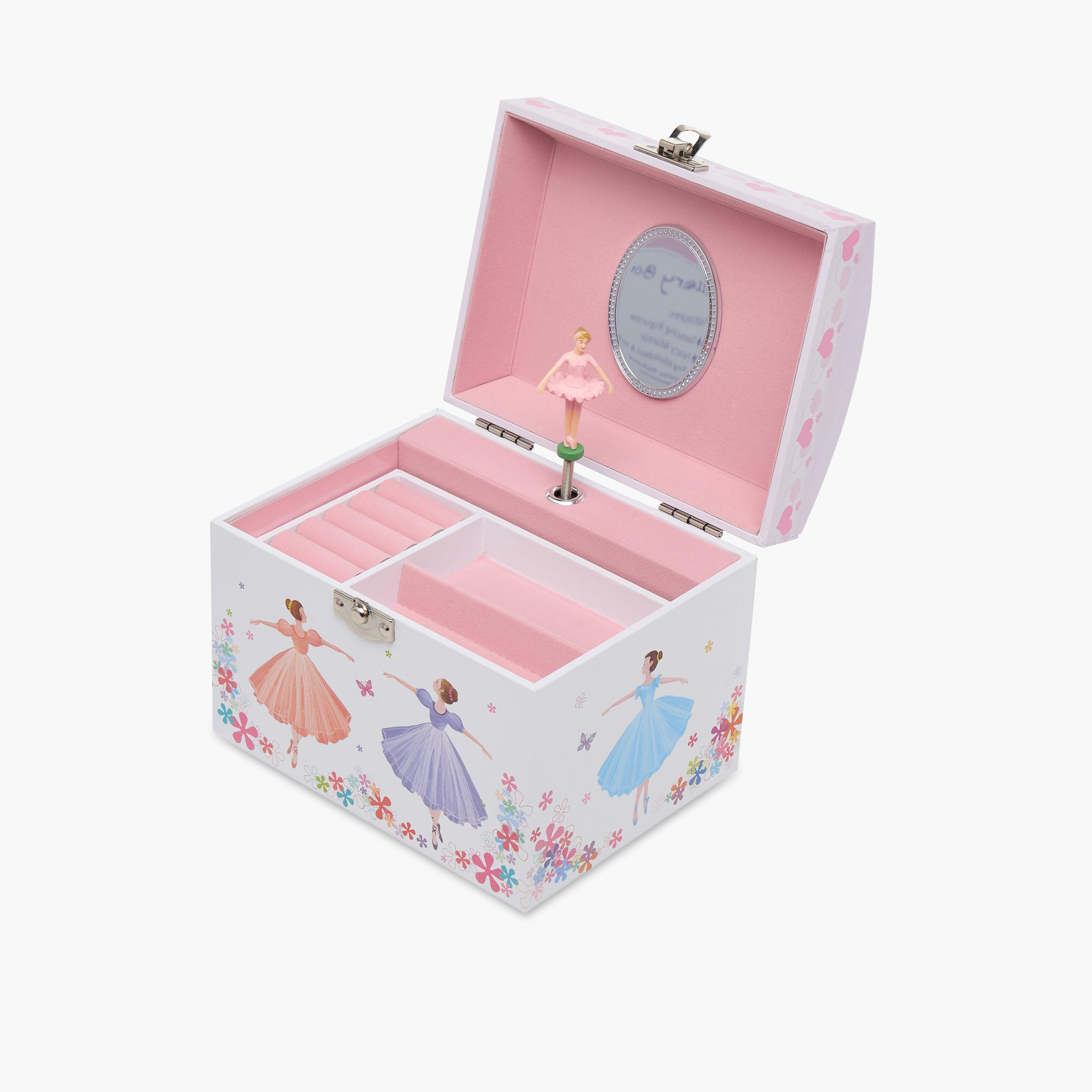 Findz 4 Compartment Jewellery Organizer Ballerina Print - 16.8x13x14 cm-women-watchesandjewellery-jewellery-storage-image-7