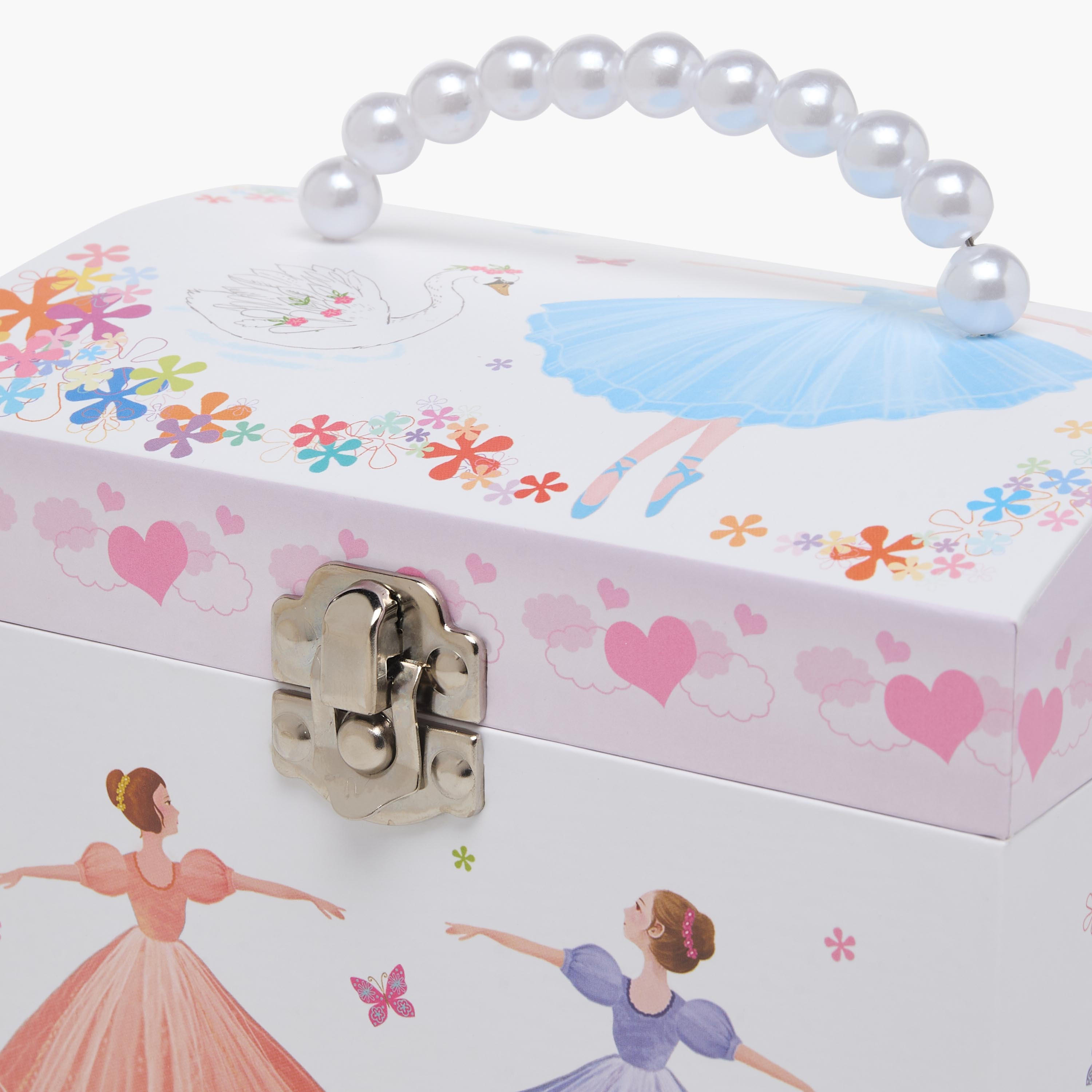 Findz 4 Compartment Jewellery Organizer Ballerina Print - 16.8x13x14 cm-women-watchesandjewellery-jewellery-storage-image-9
