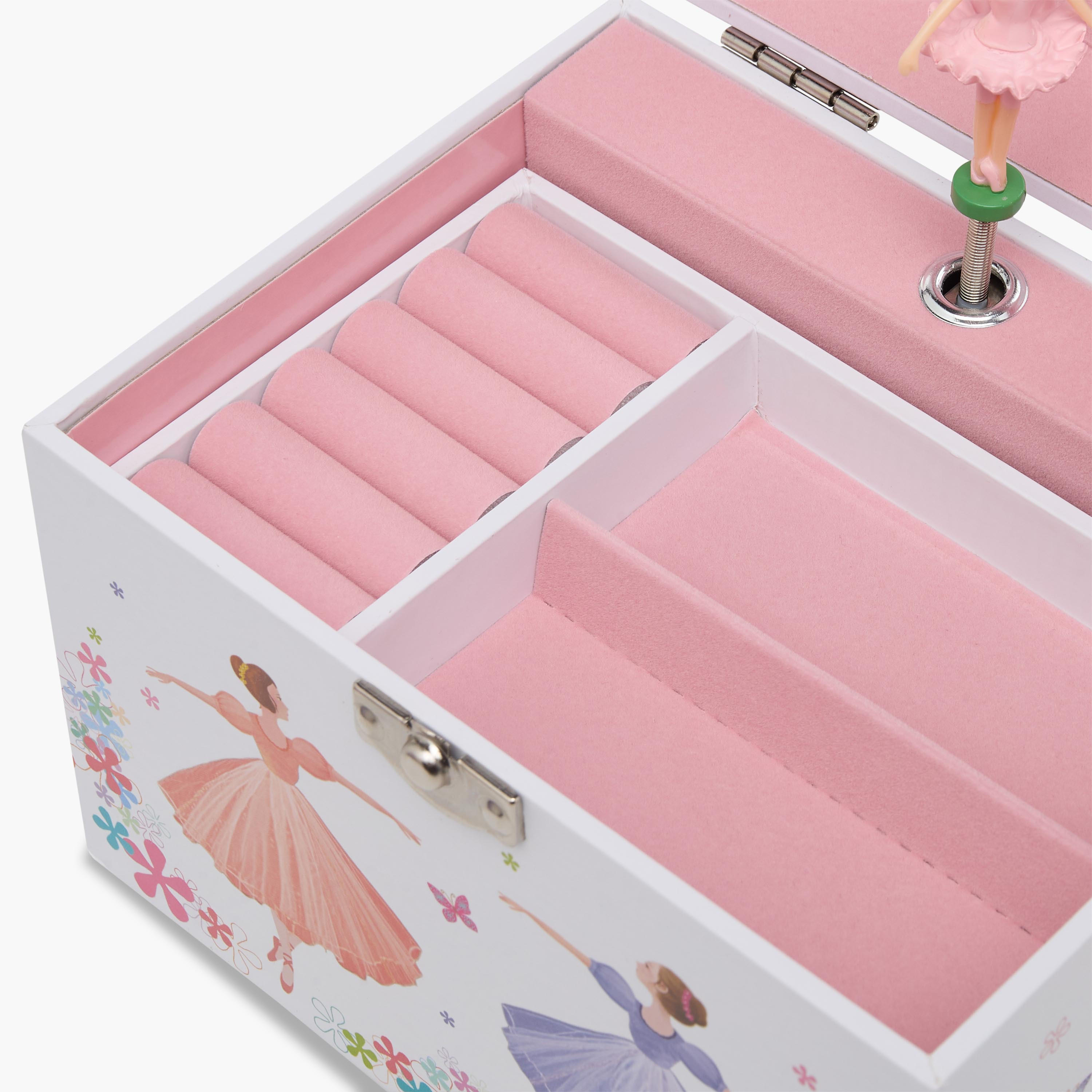 Findz 4 Compartment Jewellery Organizer Ballerina Print - 16.8x13x14 cm-women-watchesandjewellery-jewellery-storage-image-10