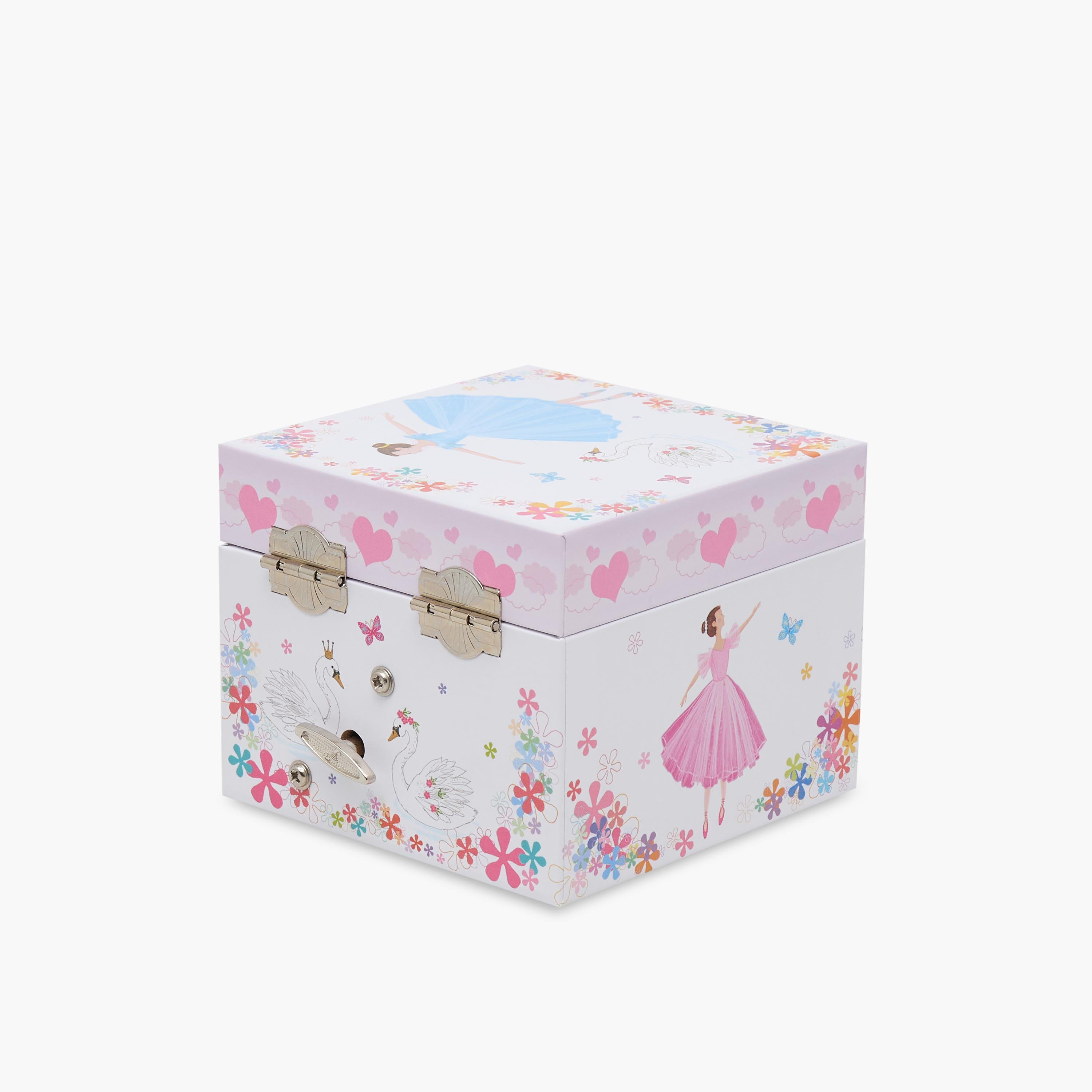 Findz 2 Compartment Jewellery Organizer Ballerina Print -10.5x10.5x8.5 cm-women-watchesandjewellery-jewellery-storage-image-3