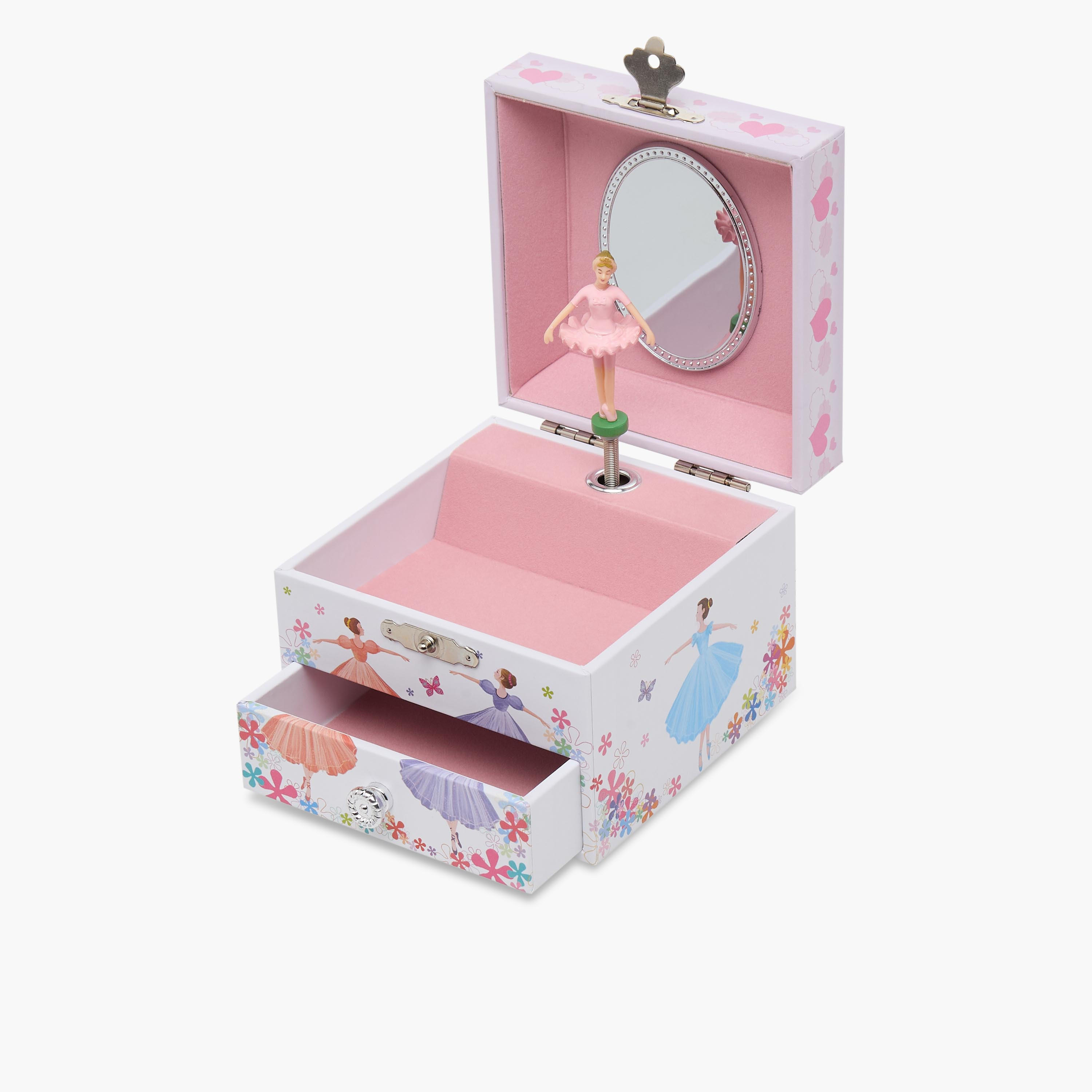 Findz 2 Compartment Jewellery Organizer Ballerina Print -10.5x10.5x8.5 cm-women-watchesandjewellery-jewellery-storage-image-4