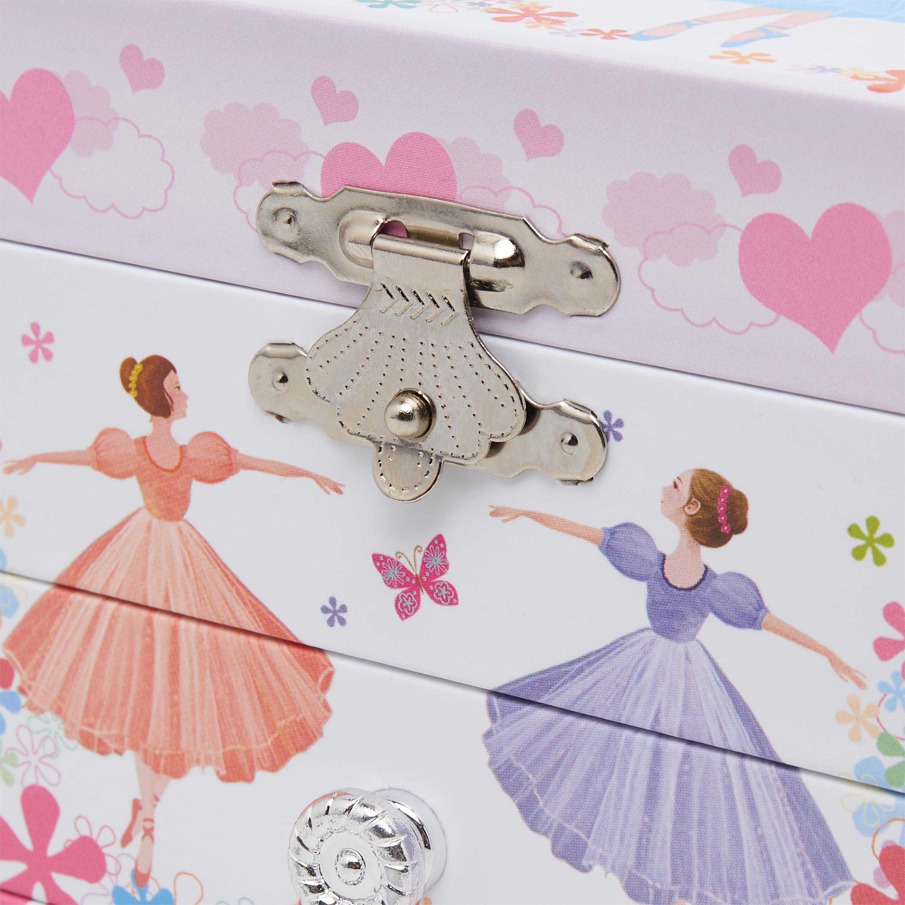 Findz 2 Compartment Jewellery Organizer Ballerina Print -10.5x10.5x8.5 cm-women-watchesandjewellery-jewellery-storage-image-5