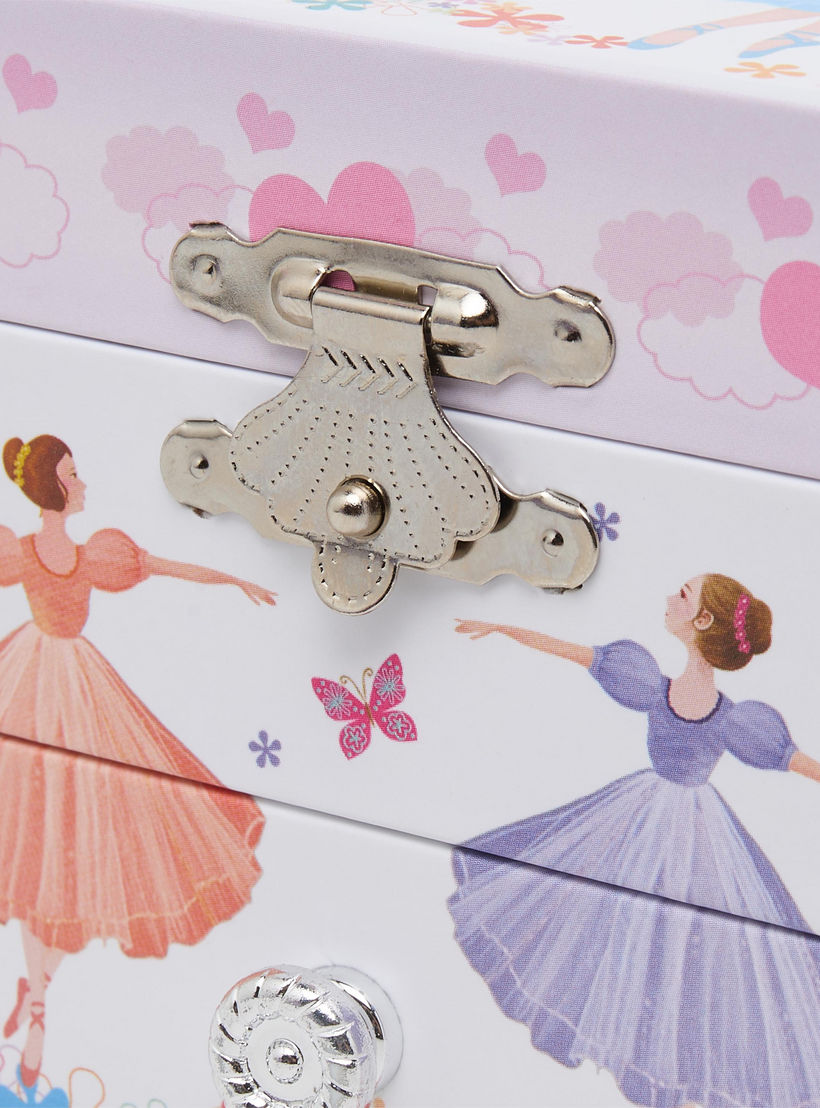 Findz 2 Compartment Jewellery Organizer Ballerina Print -10.5x10.5x8.5 cm-women-watchesandjewellery-jewellery-storage-image-5
