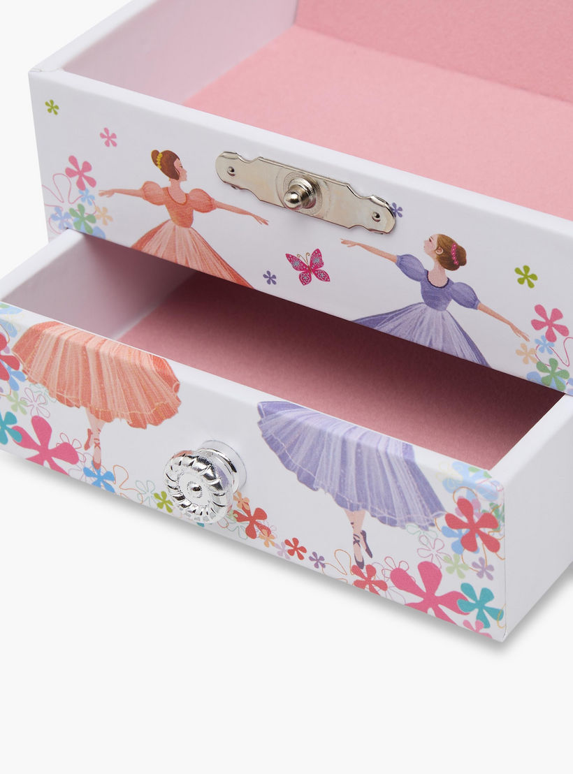 Findz 2 Compartment Jewellery Organizer Ballerina Print -10.5x10.5x8.5 cm-women-watchesandjewellery-jewellery-storage-image-6