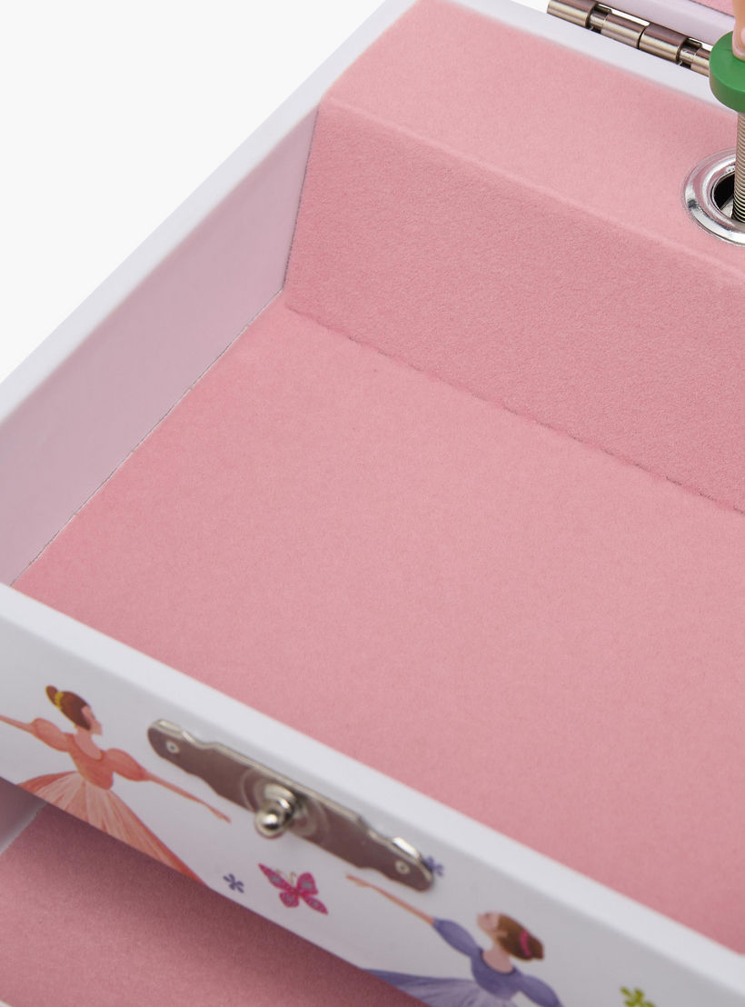 Findz 2 Compartment Jewellery Organizer Ballerina Print -10.5x10.5x8.5 cm-women-watchesandjewellery-jewellery-storage-image-7