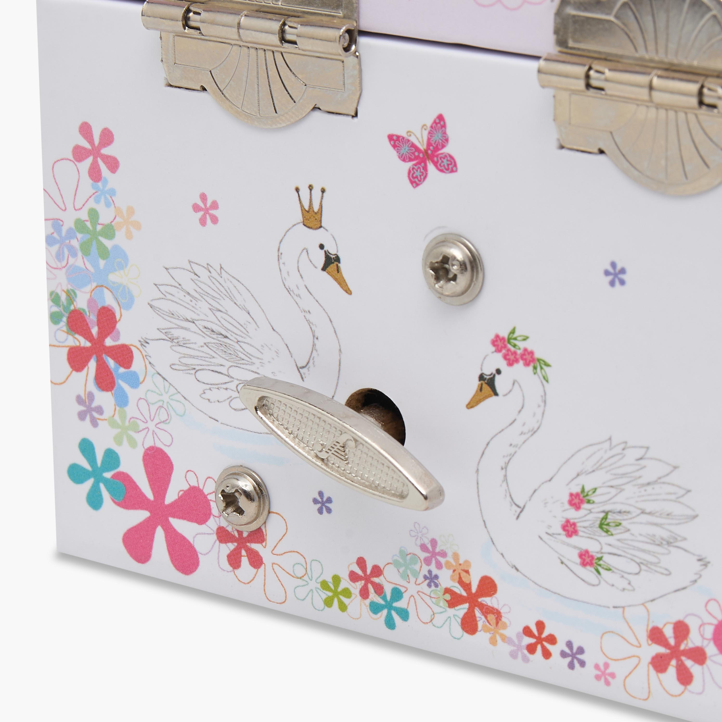 Findz 2 Compartment Jewellery Organizer Ballerina Print -10.5x10.5x8.5 cm-women-watchesandjewellery-jewellery-storage-image-9