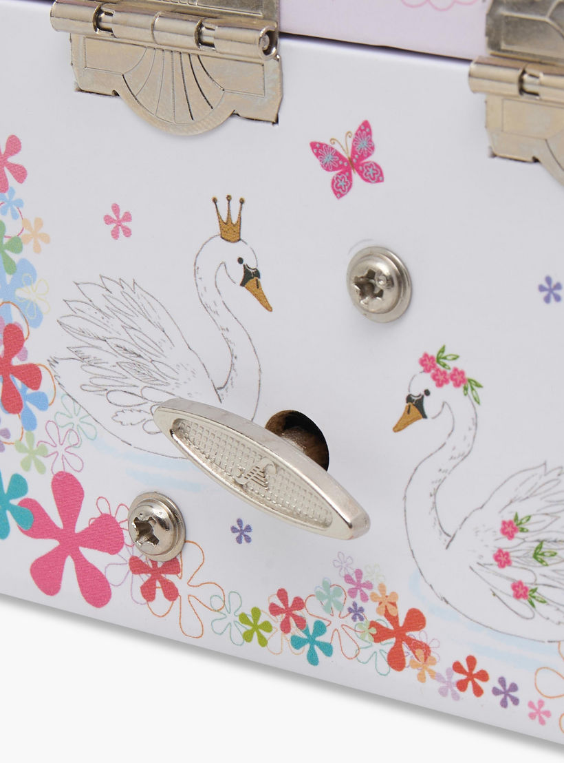 Findz 2 Compartment Jewellery Organizer Ballerina Print -10.5x10.5x8.5 cm-women-watchesandjewellery-jewellery-storage-image-9