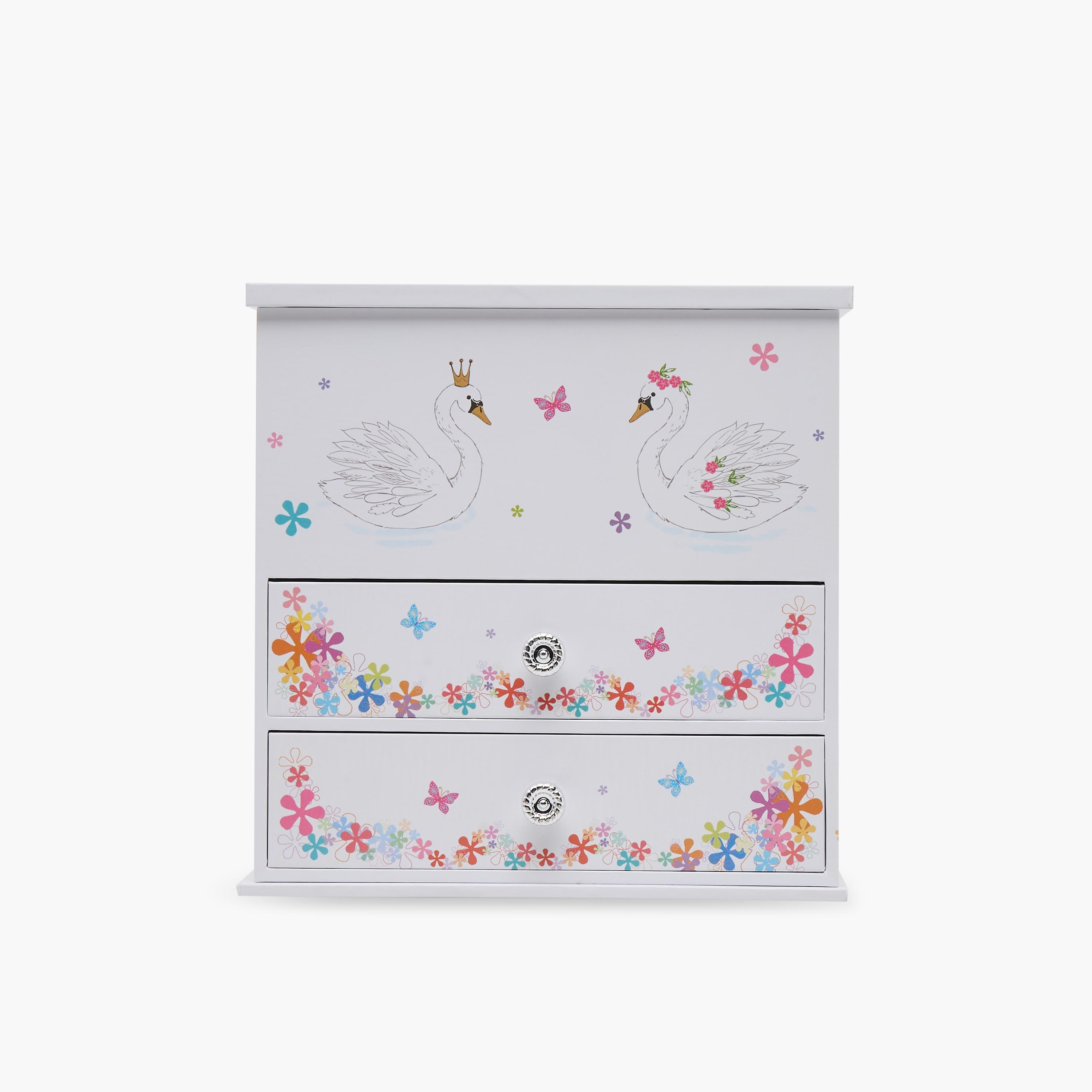 Findz 3 Compartment Jewellery Organizer Ballerina Print with Drawers - 16.6x12.3x16.8 cm-women-watchesandjewellery-jewellery-storage-image-1