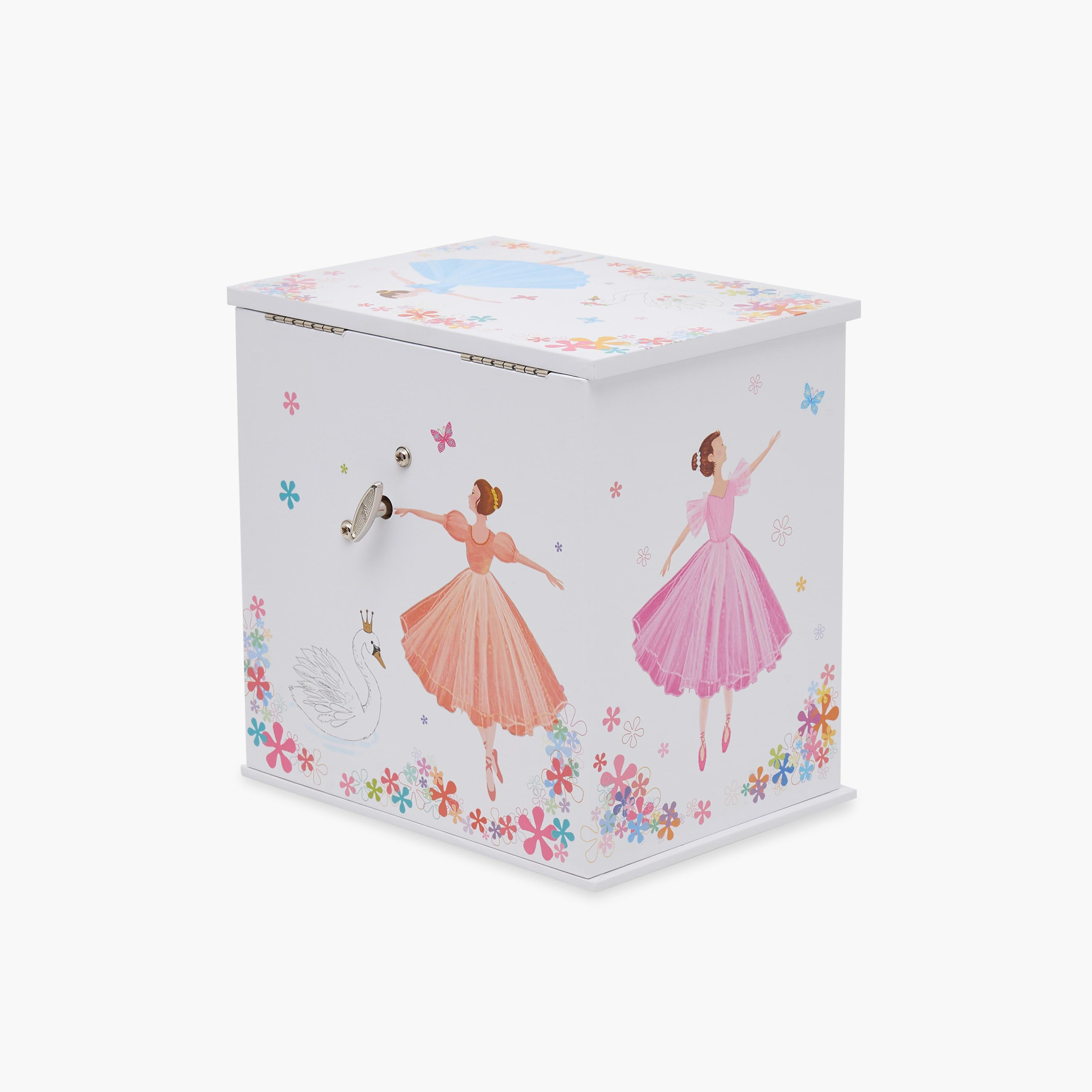 Findz 3 Compartment Jewellery Organizer Ballerina Print with Drawers - 16.6x12.3x16.8 cm-women-watchesandjewellery-jewellery-storage-image-3