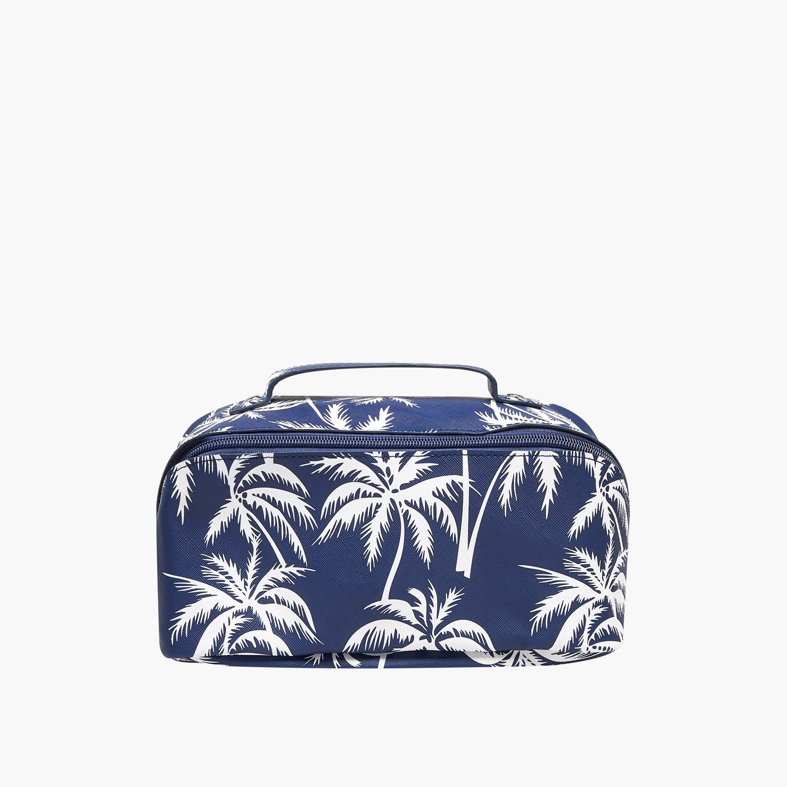 Findz Tropical Print 2 Compartment Jewellery Organizer with Zip Closure - 24x12x12 cm-women-watchesandjewellery-jewellery-storage-image-1