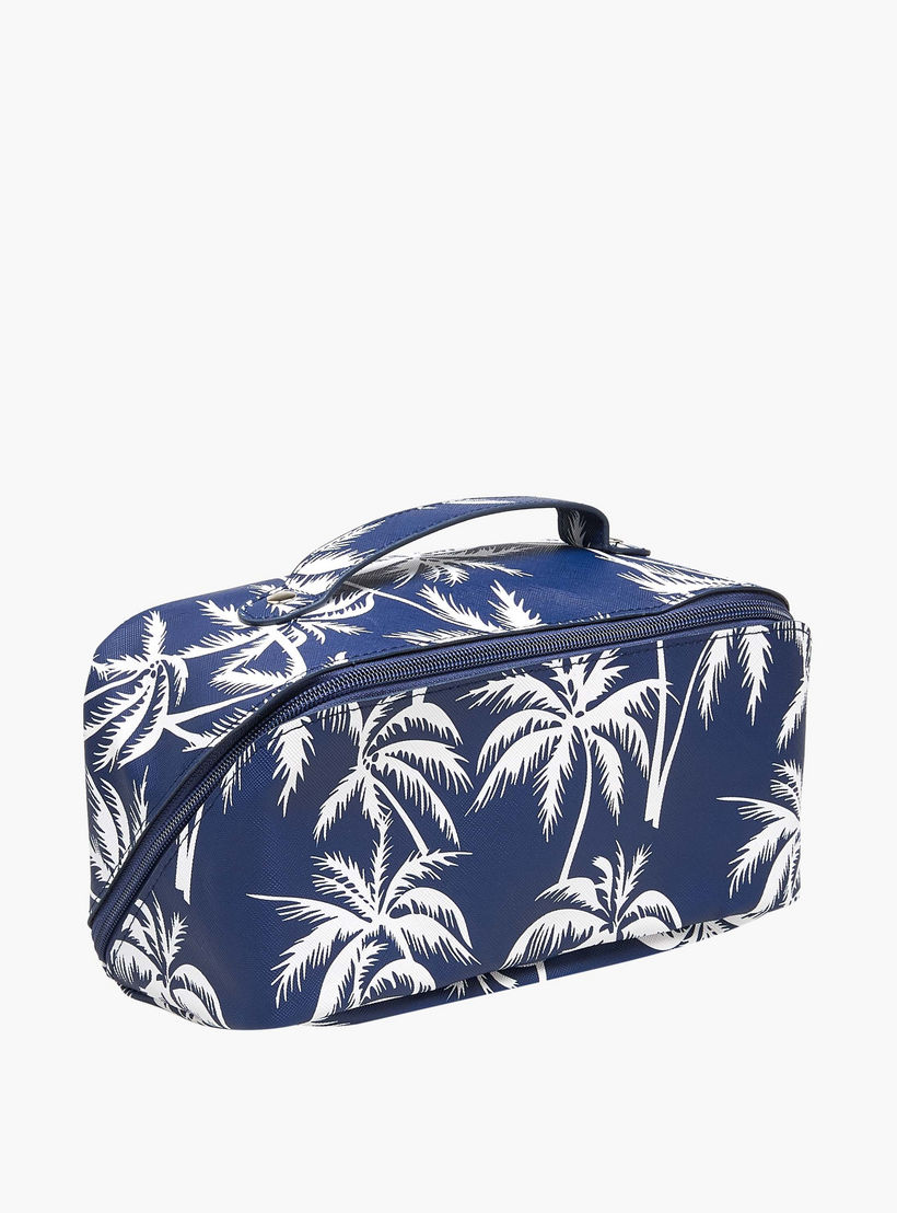 Findz Tropical Print 2 Compartment Jewellery Organizer with Zip Closure - 24x12x12 cm-women-watchesandjewellery-jewellery-storage-image-2