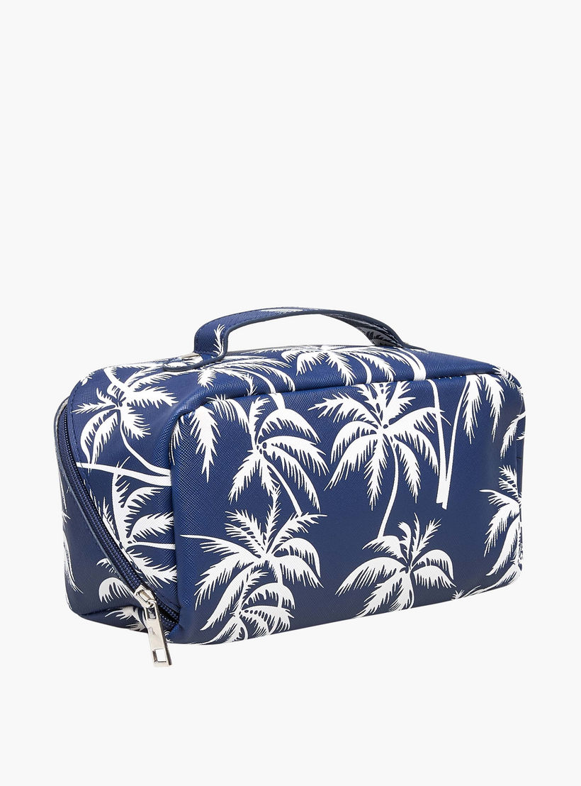 Findz Tropical Print 2 Compartment Jewellery Organizer with Zip Closure - 24x12x12 cm-women-watchesandjewellery-jewellery-storage-image-3