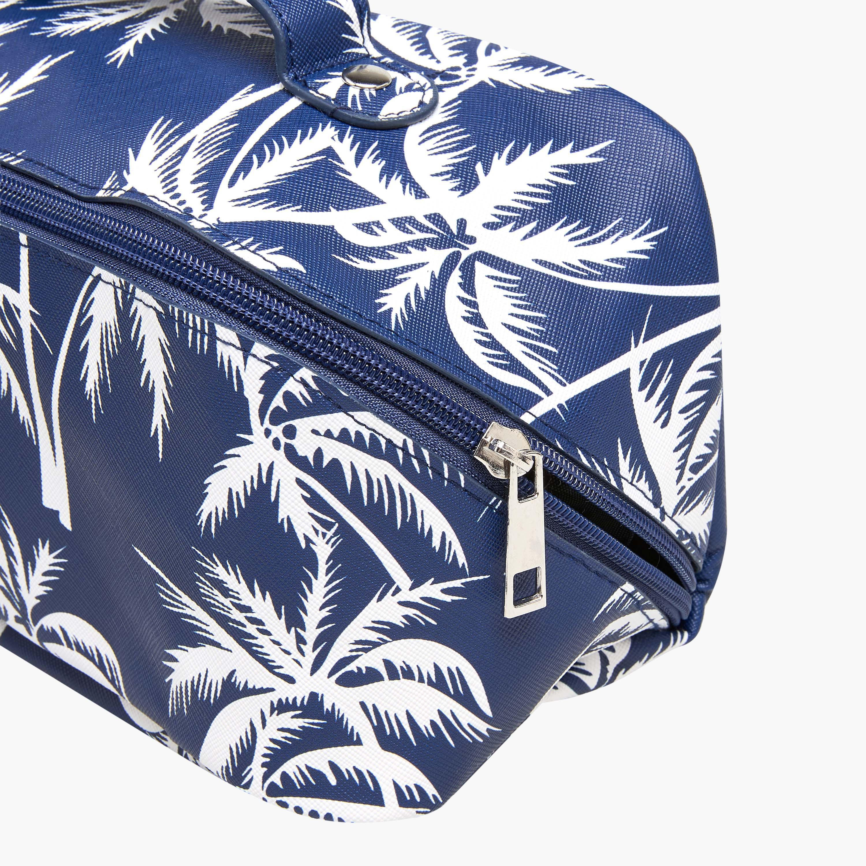 Findz Tropical Print 2 Compartment Jewellery Organizer with Zip Closure - 24x12x12 cm-women-watchesandjewellery-jewellery-storage-image-4