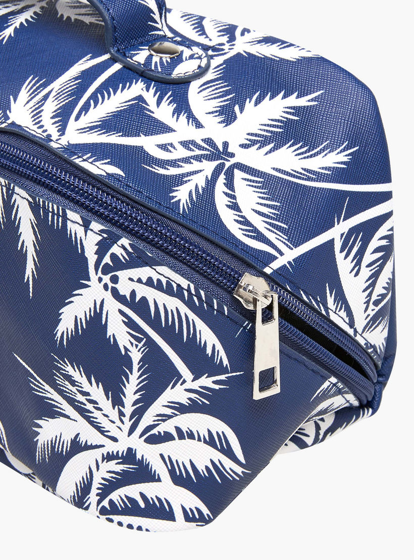 Findz Tropical Print 2 Compartment Jewellery Organizer with Zip Closure - 24x12x12 cm-women-watchesandjewellery-jewellery-storage-image-4