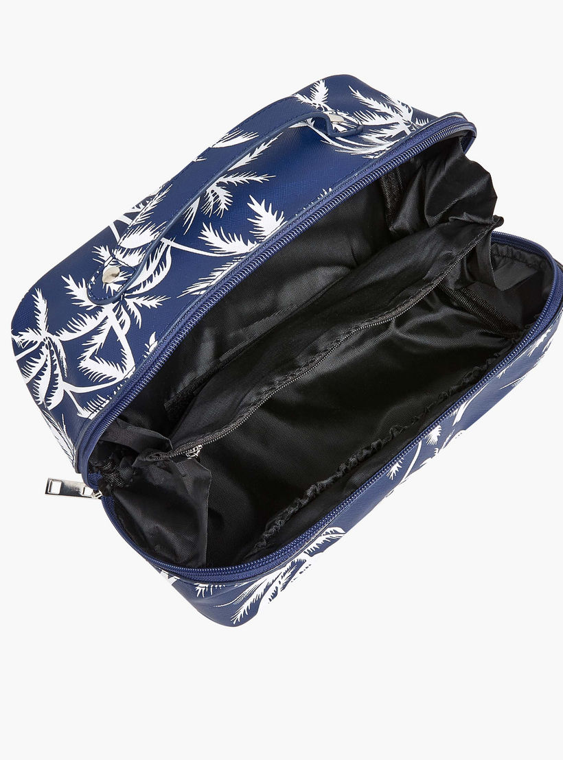 Findz Tropical Print 2 Compartment Jewellery Organizer with Zip Closure - 24x12x12 cm-women-watchesandjewellery-jewellery-storage-image-6